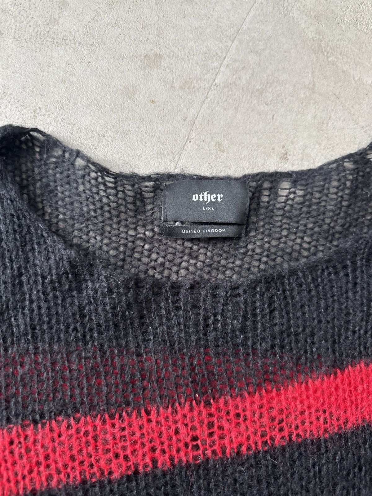 Other UK Black Red Knit | Kurt Cobain | Striped Sweater Size US XL / EU 56 / 4 - 2 Thumbnail