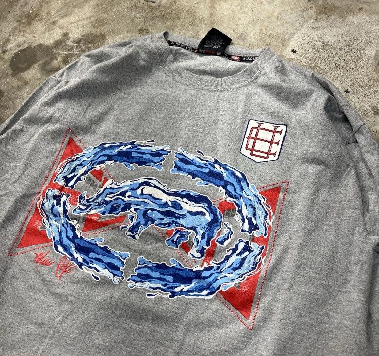 Ecko Unltd. × Vintage Made In USA Ecko Unltd Long Sleeve rhino Shirt Size US XL / EU 56 / 4 - 2 Thumbnail