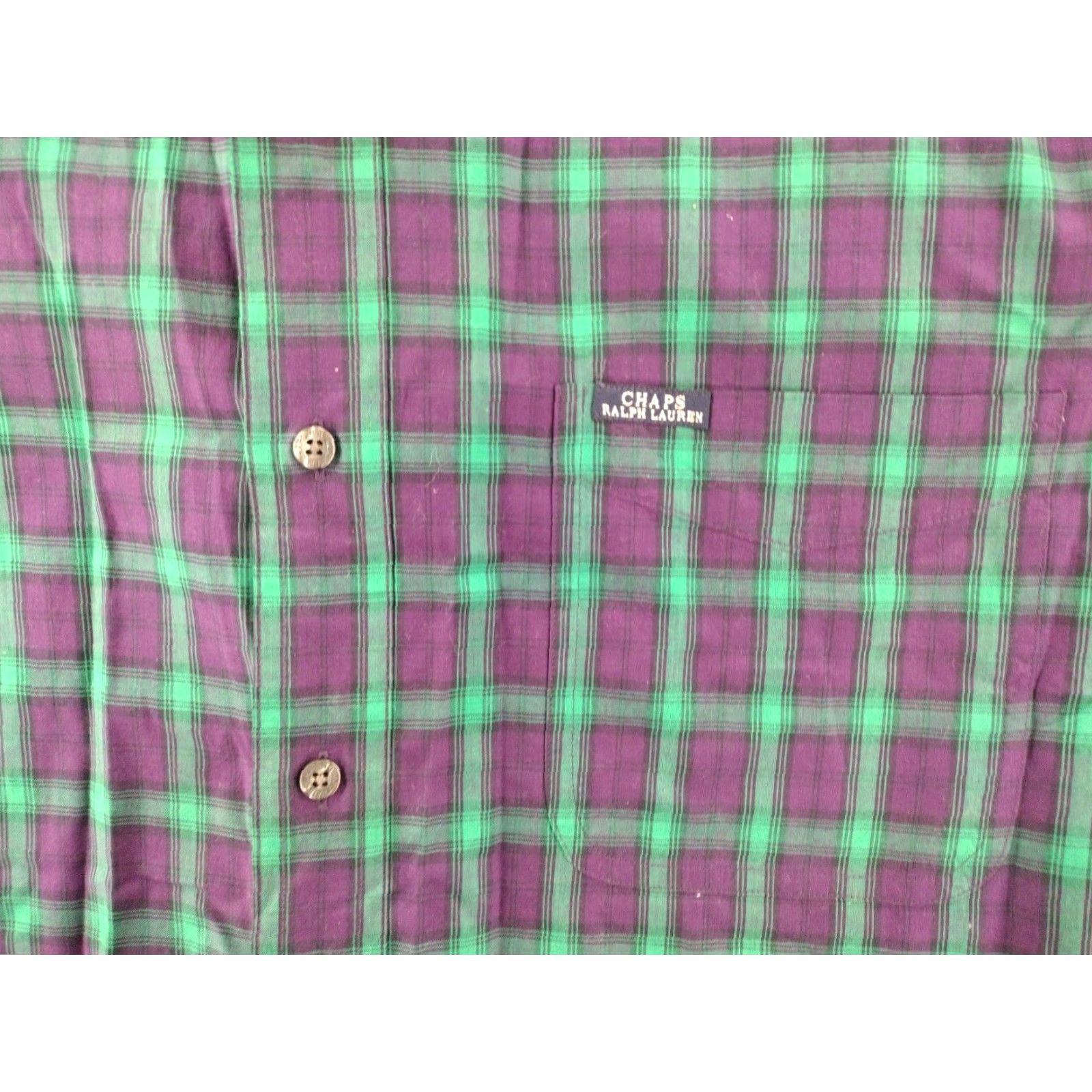 Chaps VINTAGE Chaps Shirt Mens Large Purple Green Plaid Long Sleeve Button-Up Size US L / EU 52-54 / 3 - 4 Thumbnail