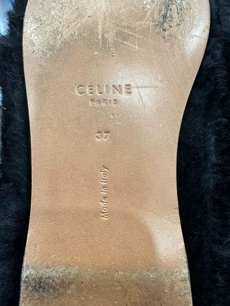 Celine Celine Black Fur Moccasin Slippers Size US 7.5 / EU 40-41 - 6 Thumbnail