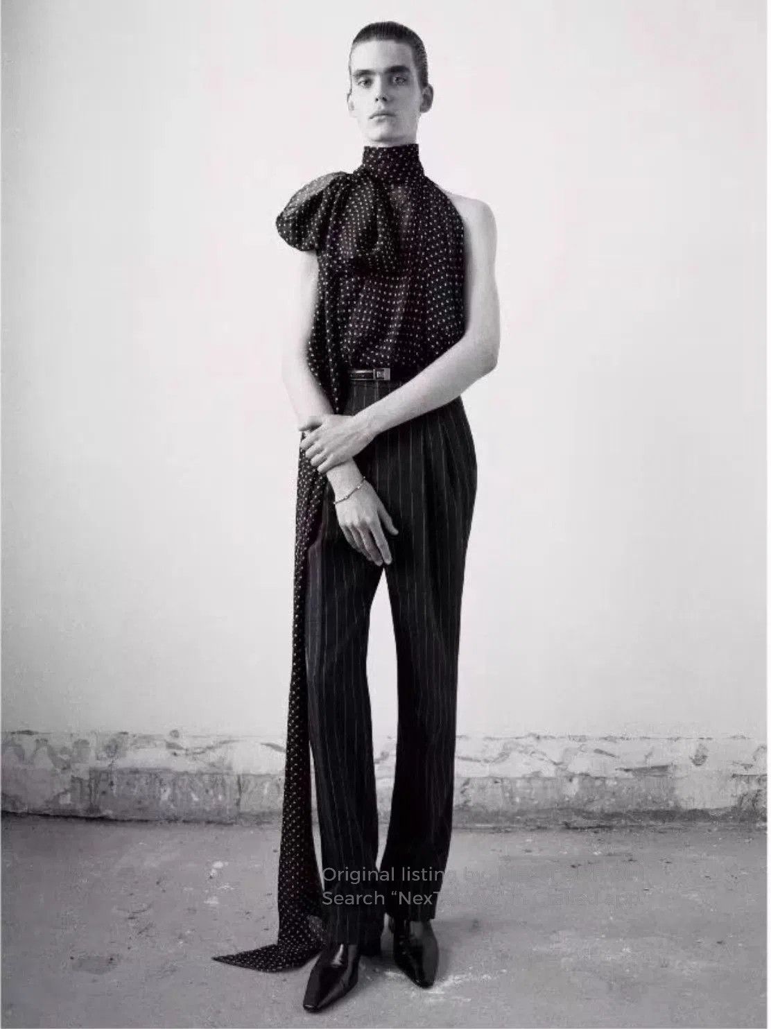 Saint Laurent Paris Black Polka Dot Sleeveless Halter Top. Size US XS / EU 42 / 0 - 3 Thumbnail