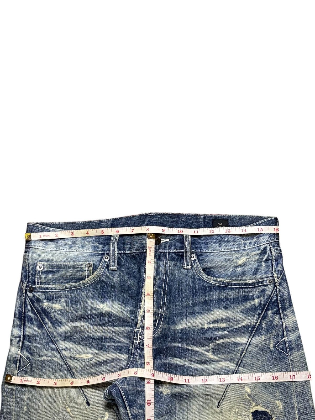semanticdesign Vintage Semantic Design Patchwork Mud Wash Baggy Jeans Size US 32 / EU 48 - 15 Thumbnail