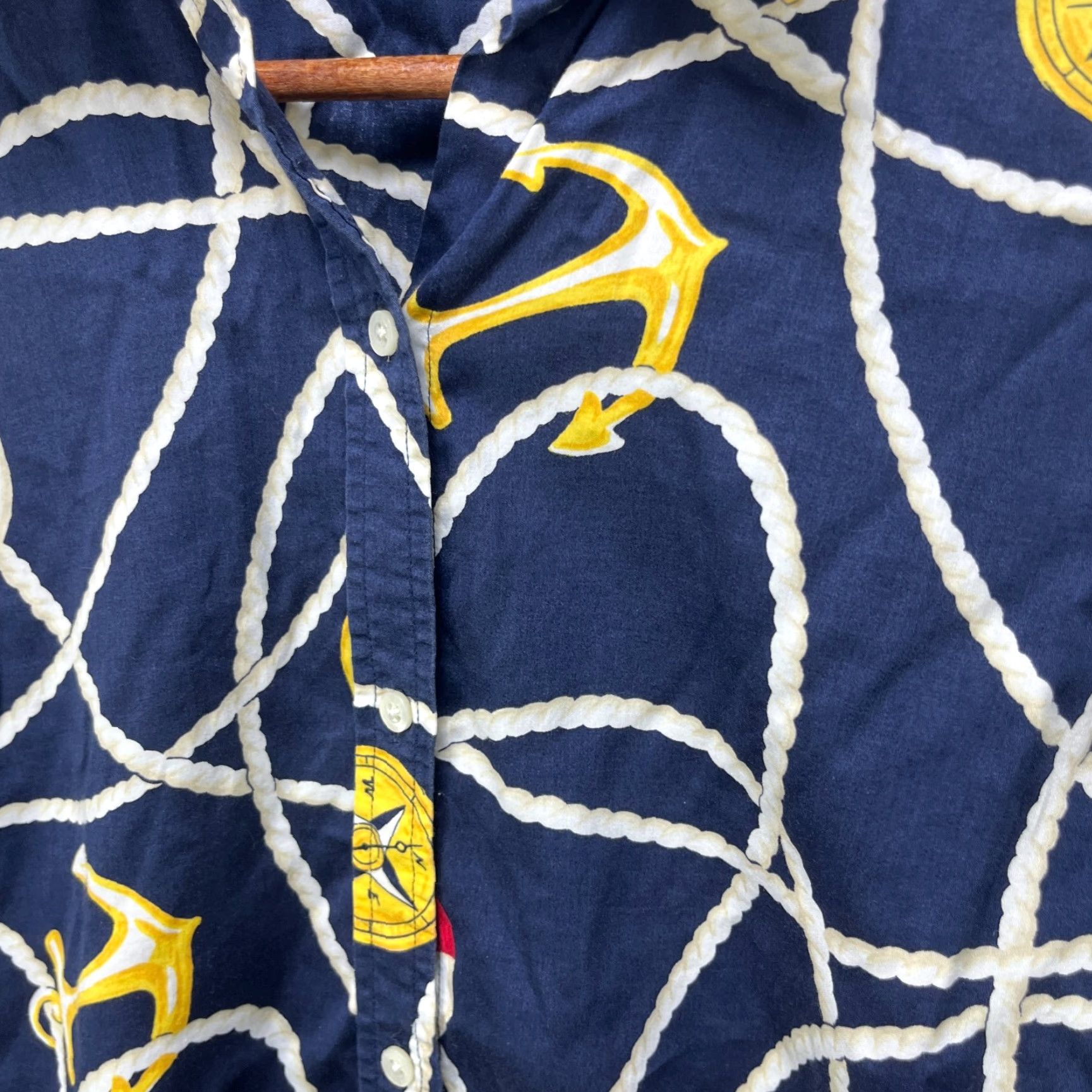 Polo Ralph Lauren VINTAGE Polo Ralph Lauren Womens Sailing Long Sleeve Shirt Medium Blue Striped Button-Up Polo Shirt Size M / US 6-8 / IT 42-44 - 6 Thumbnail