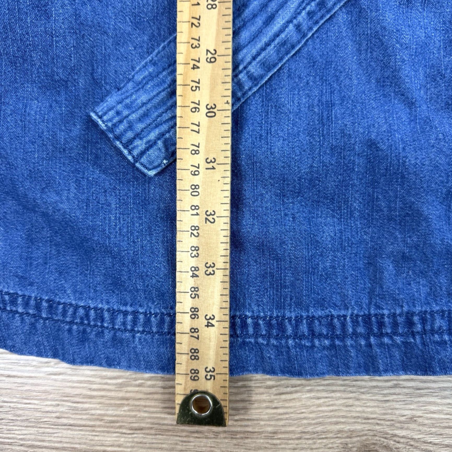 Vintage Maurices Dress Women's XXL Denim Mini Sleeveless Blue Pockets Tie Dress Denim Tie Pockets 2XL Women Shirt? Size XXL / US 16-18 / IT 52-54 - 6 Thumbnail