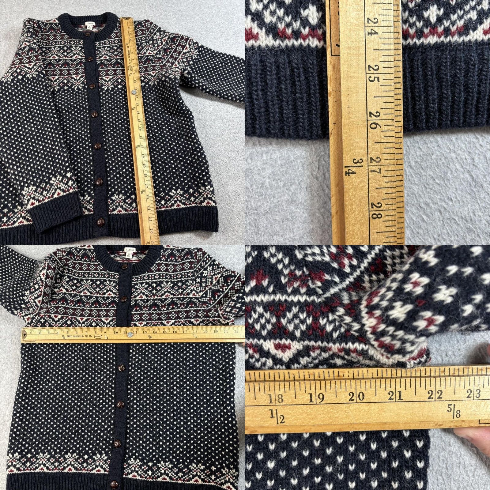 Vintage VINTAGE LL Bean Wool Sweater Men XL Blue Fair Isle Cardigan Norway Heavyweight Heritage Size US XL / EU 56 / 4 - 8 Thumbnail