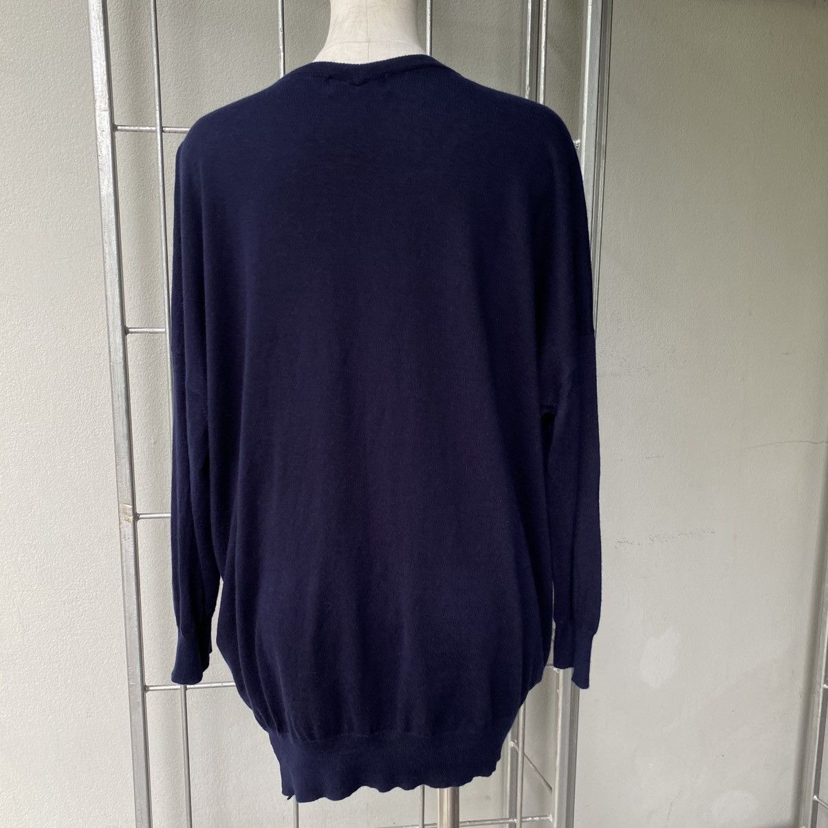 Zucca Zucca Navy Blue V-Neck Knit Sweater Size M / US 6-8 / IT 42-44 - 18 Thumbnail