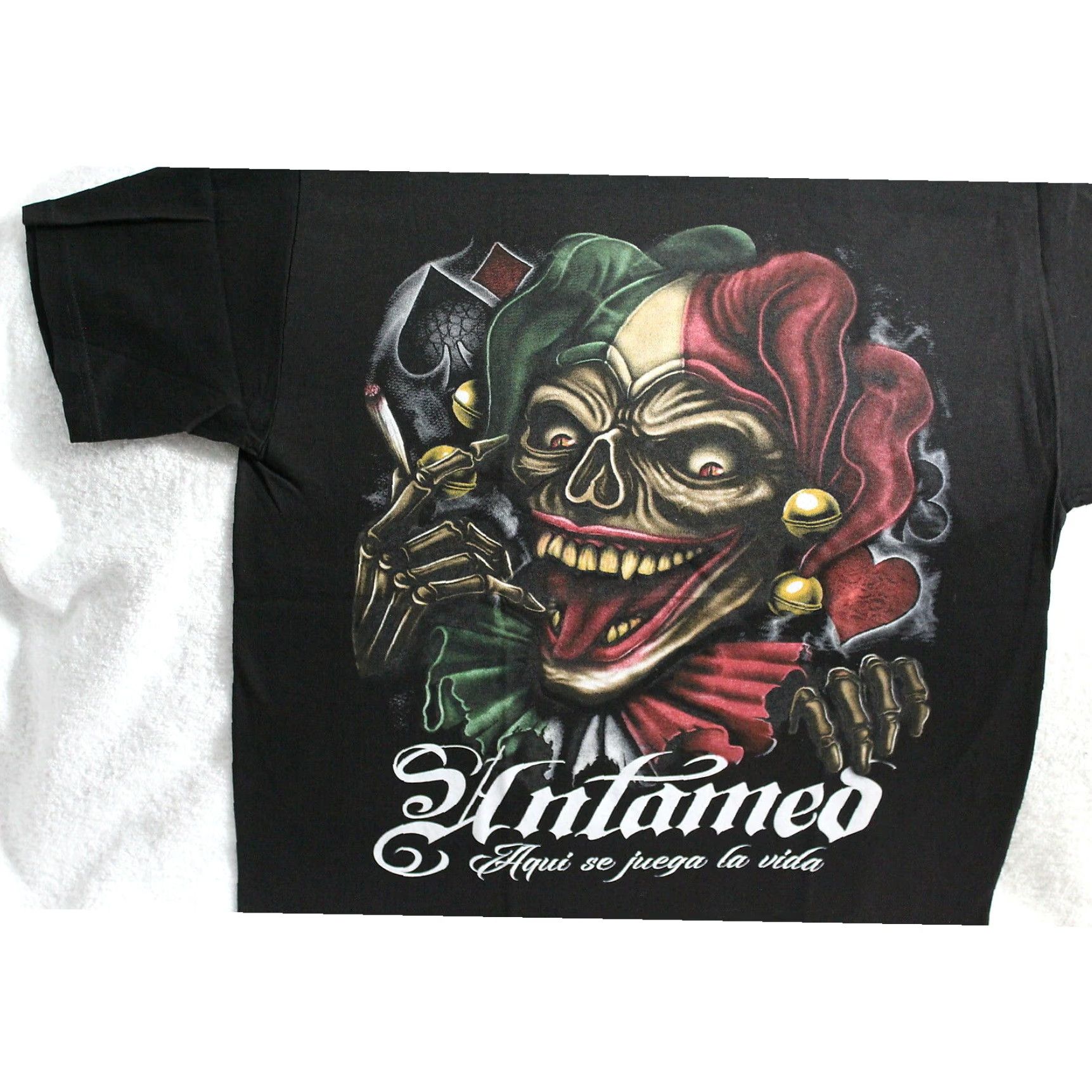 Vintage Joker Skull Mens Black T Shirt Extra Large XL Untamed Size US L / EU 52-54 / 3 - 2 Thumbnail
