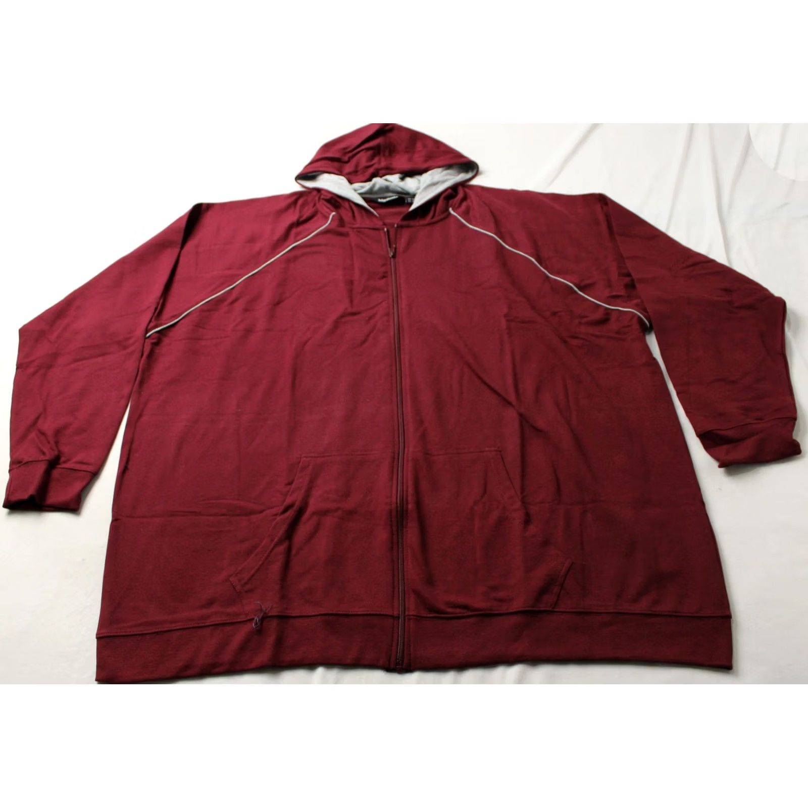 Vintage Bigdude Zip Up Mens 4XL Red Men Contrast Edge Raglan Hoody BL1 Burgundy 5XL Size US XXL / EU 58 / 5 - 2 Thumbnail