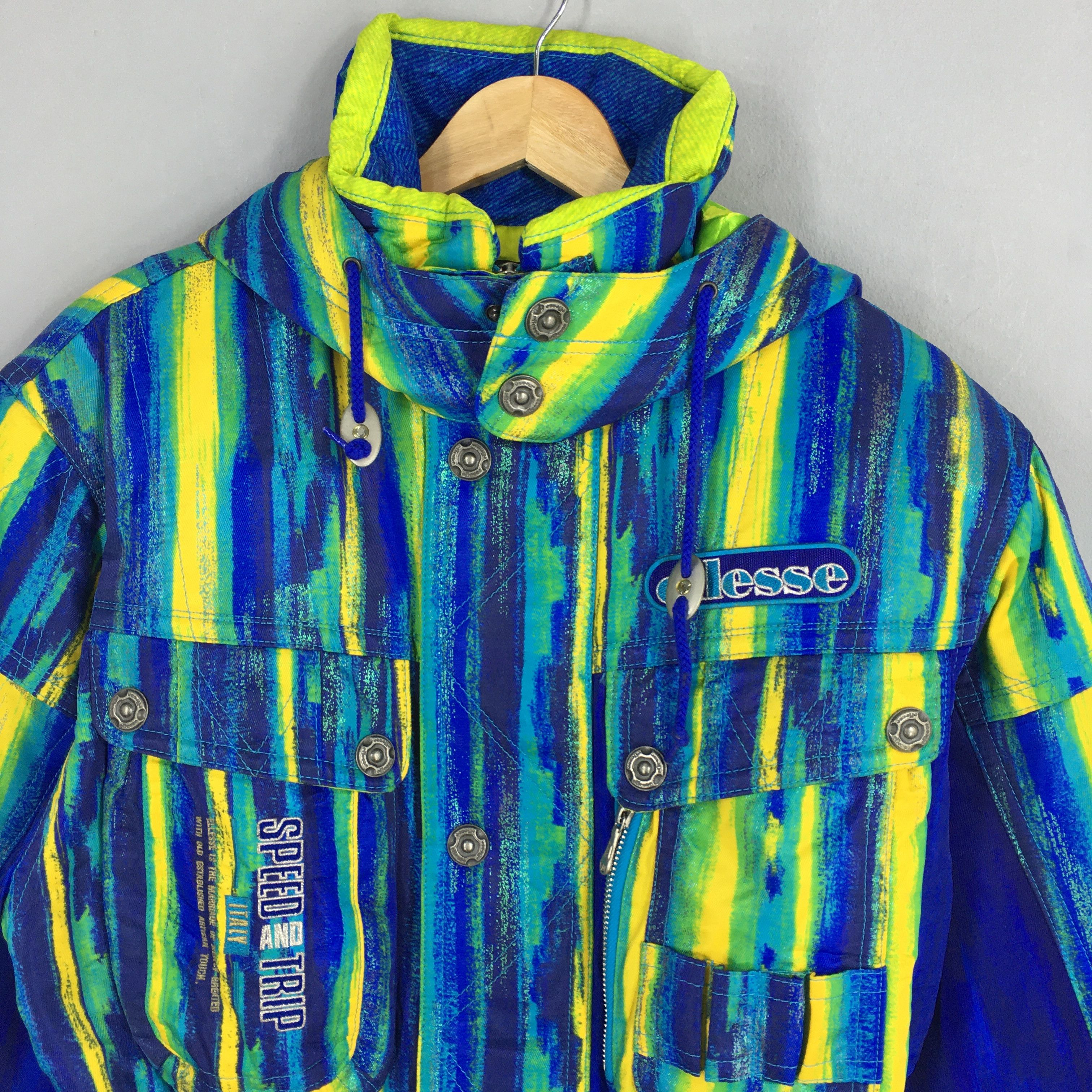 Ellesse Vintage 90s Ellesse Ski Wear Hoodie Jacket Medium Size US M / EU 48-50 / 2 - 2 Thumbnail