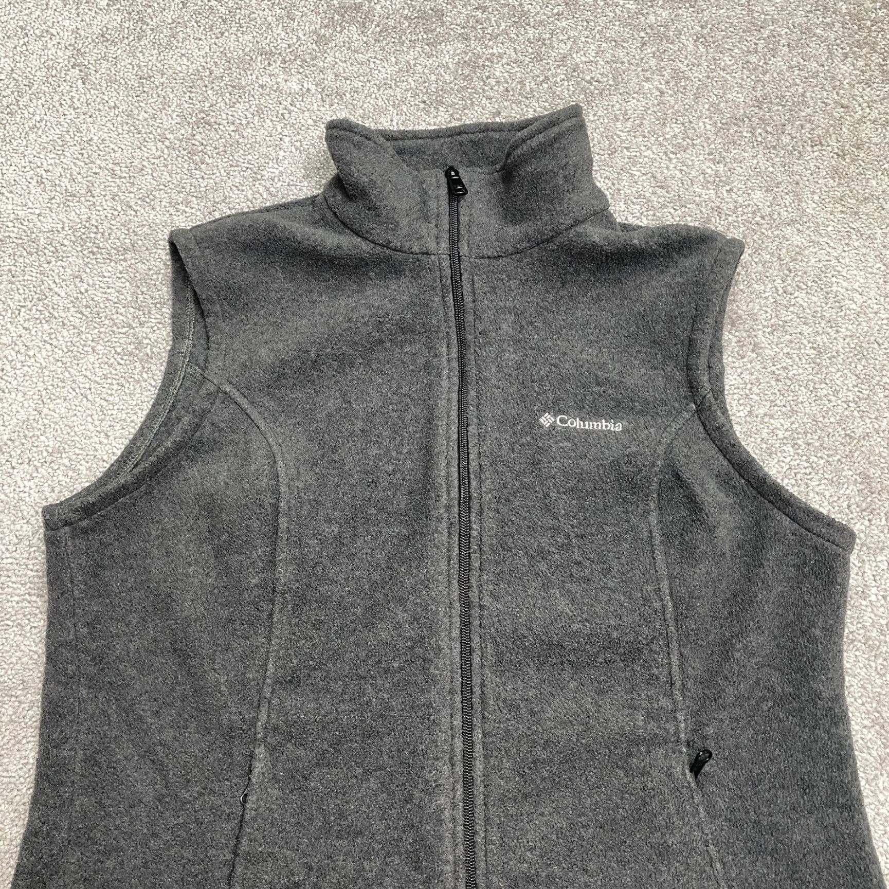 Vintage Columbia Benton Springs Fleece Vest Womens Large Gray Full Zip Pocket Outdoor Size L / US 10 / IT 46 - 3 Thumbnail