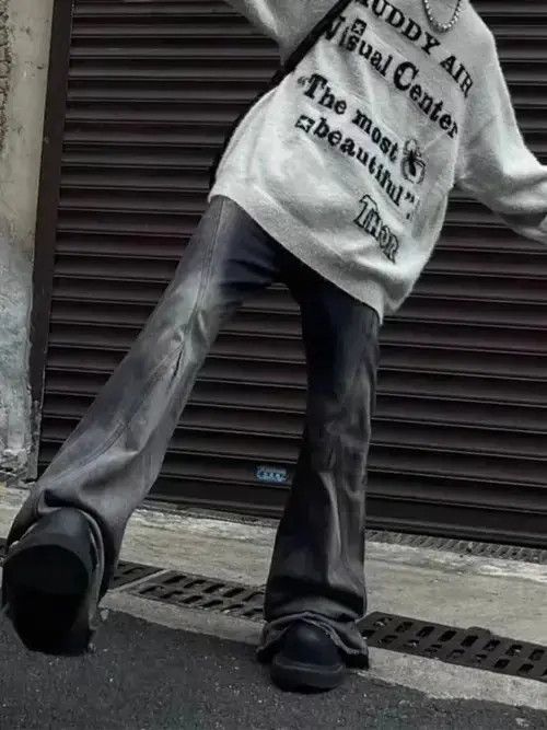 Japanese Brand × Jean Street Hip Hop Grunge Micro Flared Jeans Size US 32 / EU 48 - 2 Thumbnail