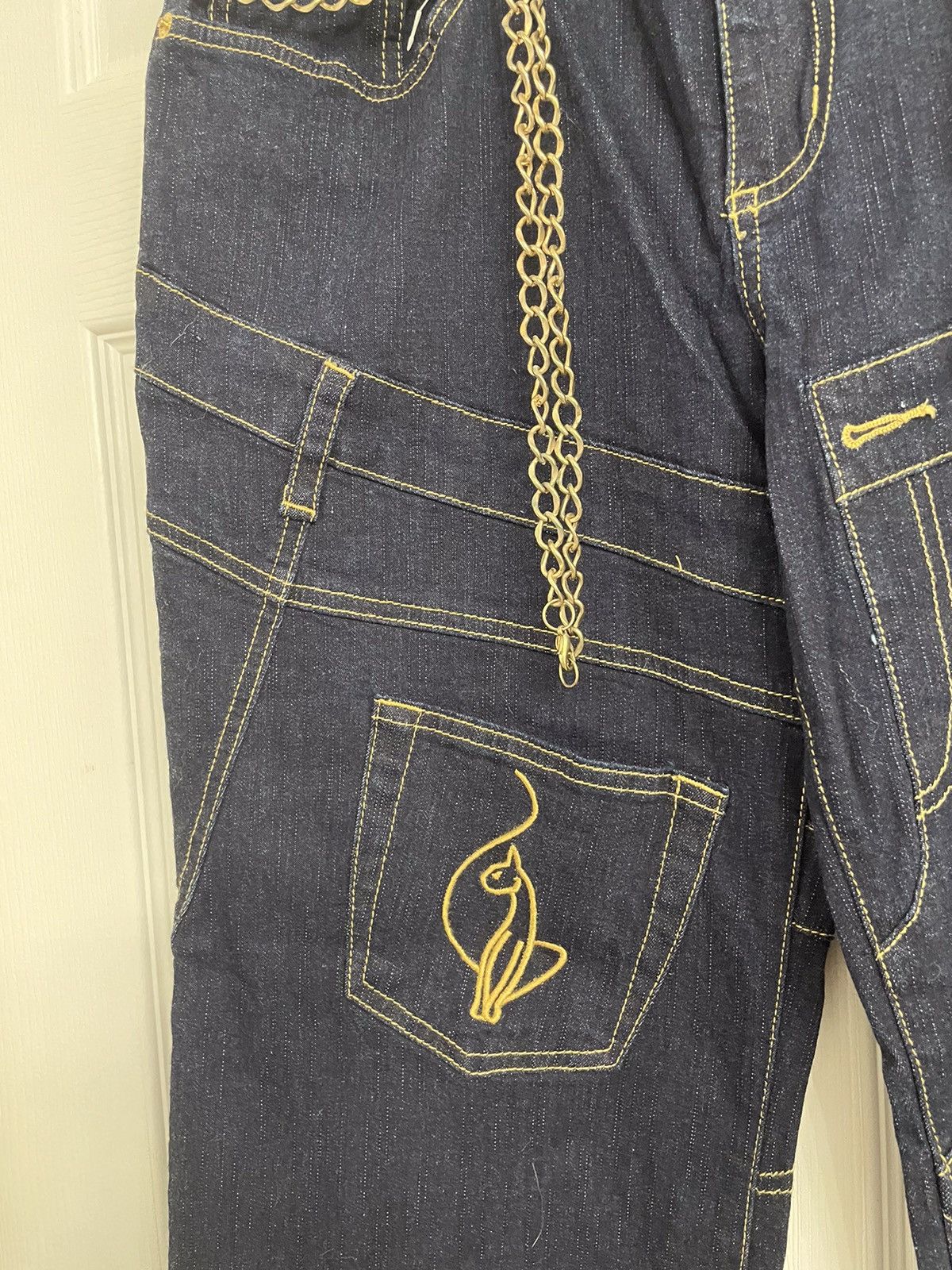 Vintage Baby Phat Dark Chain Jeans Size 15 Size 36" / US 14 / IT 50 - 5 Thumbnail