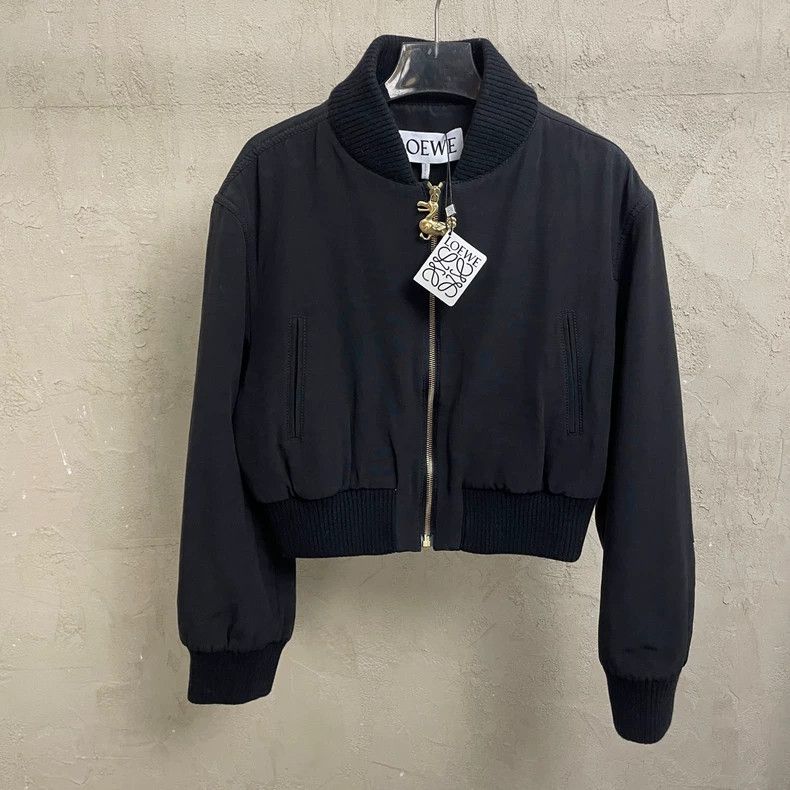 Loewe LOEWE Black dodo with short leather label cotton jacket Size XS / US 0-2 / IT 36-38 - 1 Thumbnail