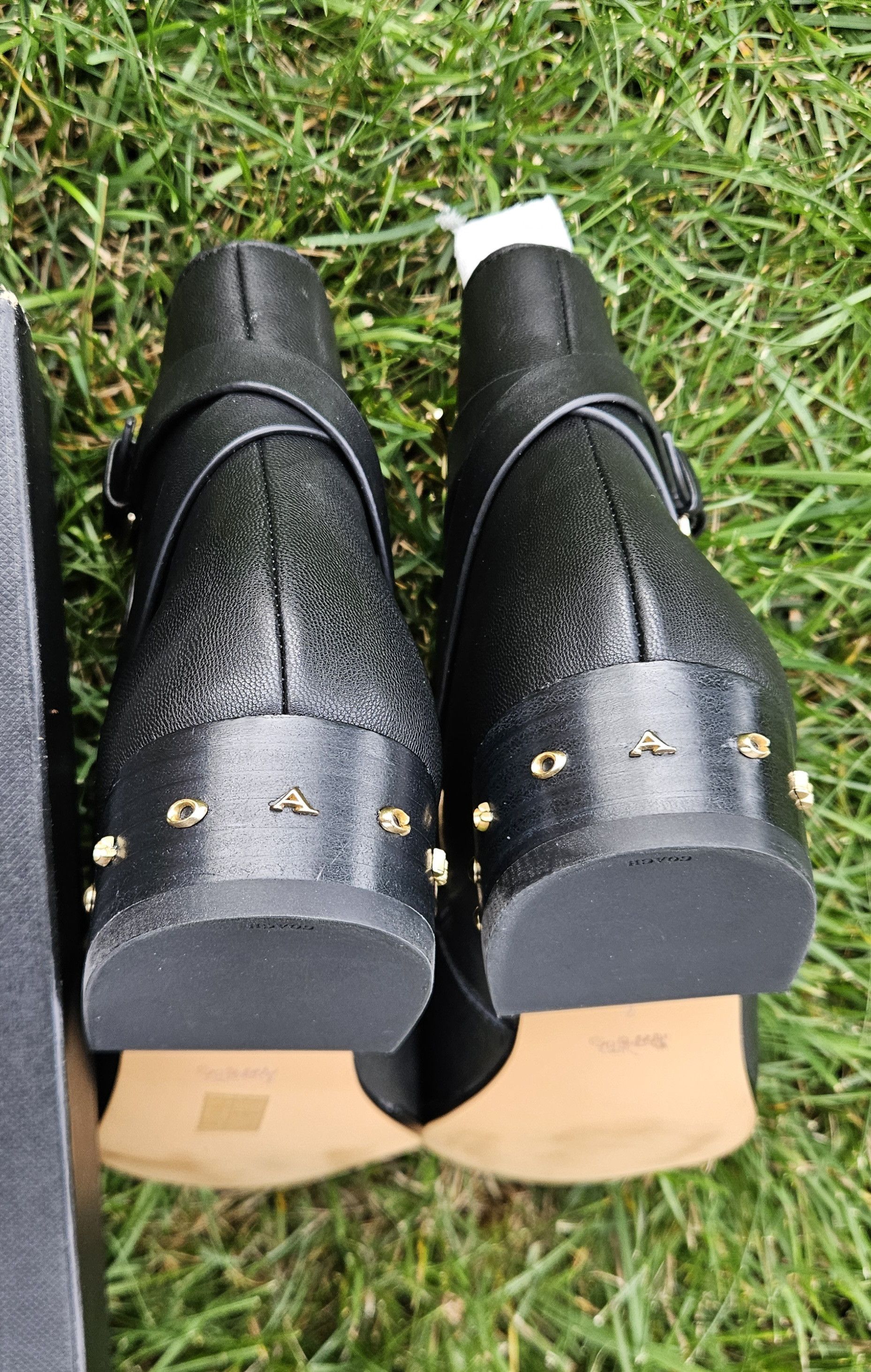 Coach Kaitlin Leather Black Ankle Boot Size US 7 / IT 37 - 8 Thumbnail