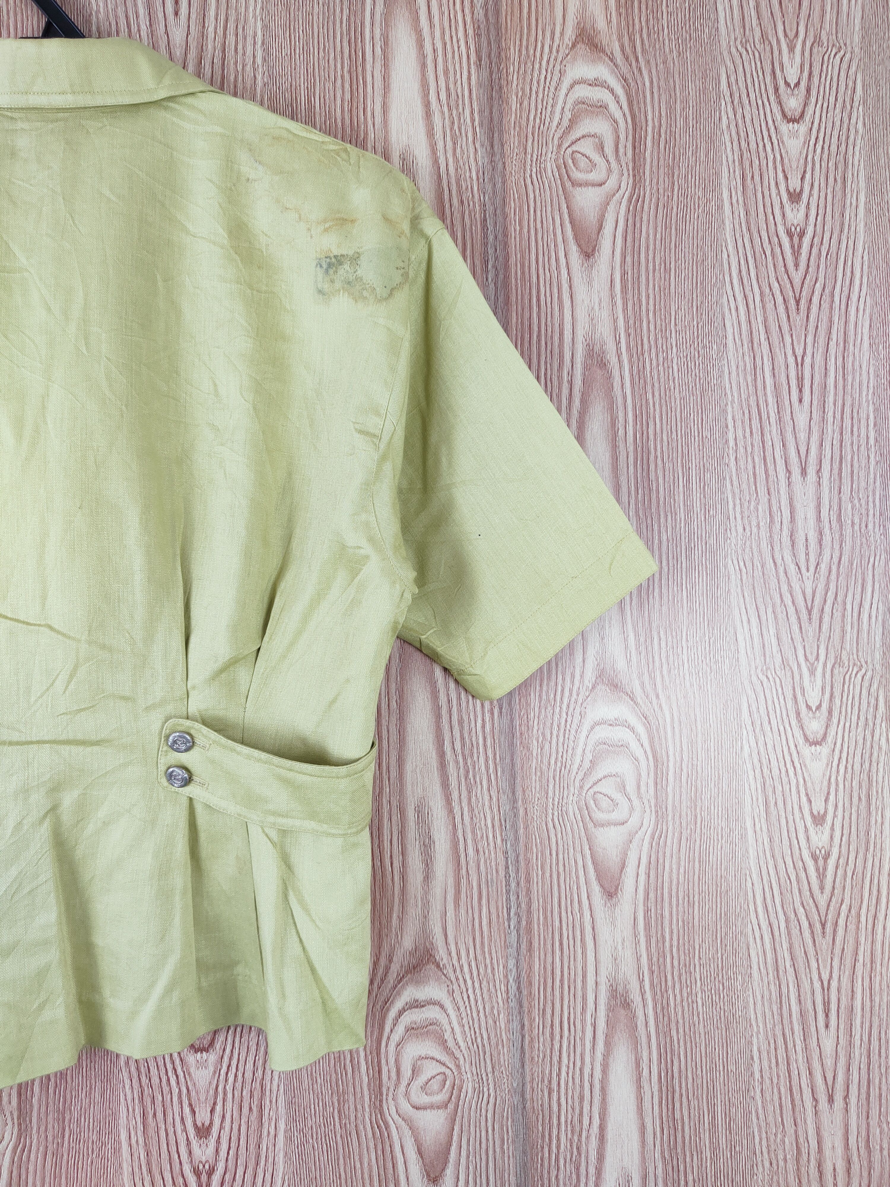 Japanese Brand × Vintage Franca V.Paoloni Green Button Up Short Sleeve Shirts Size M / US 6-8 / IT 42-44 - 10 Thumbnail