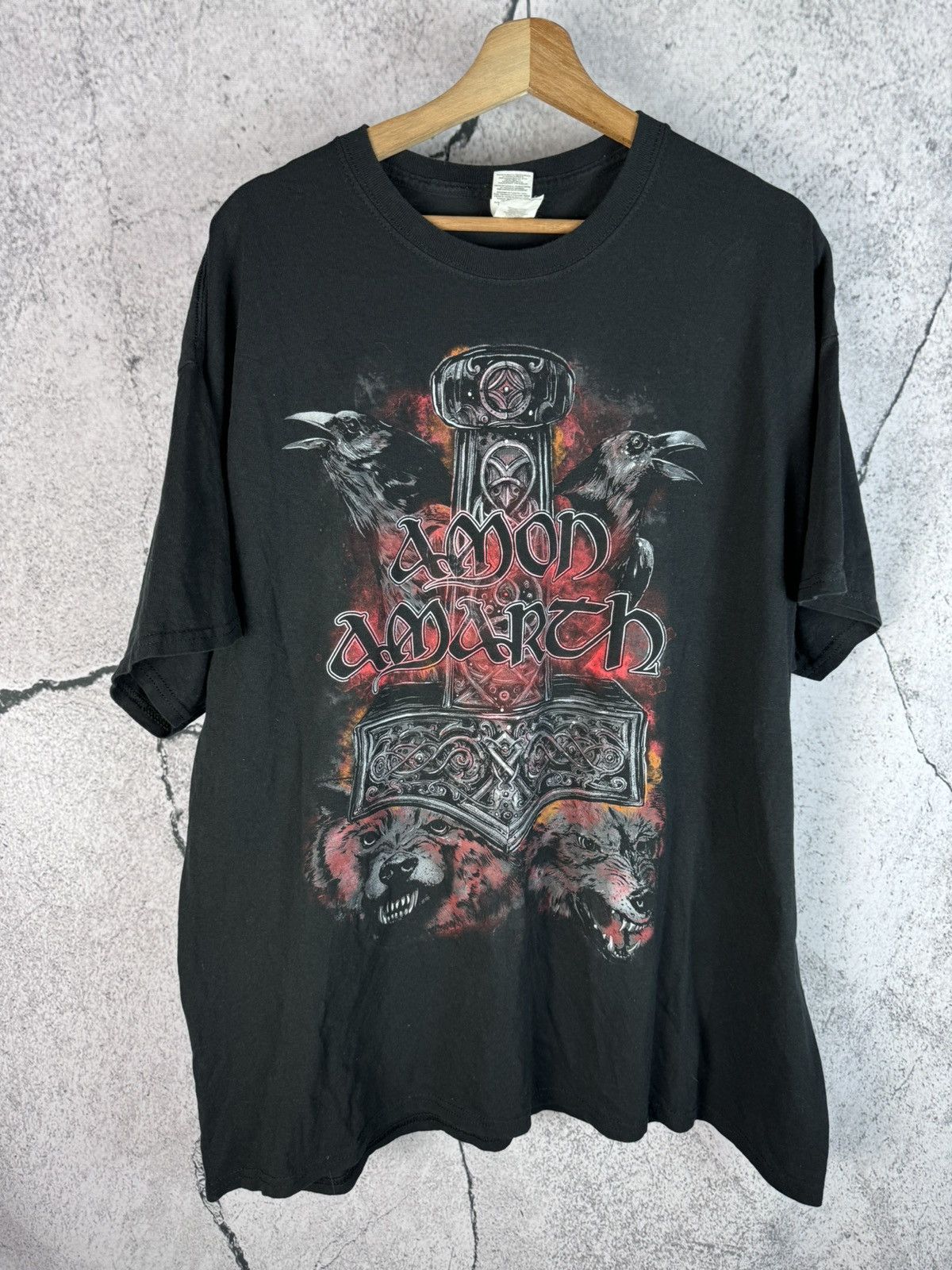 Band Tees × Vintage Vintage Amon Amarth Faded Tour T-shirt Size US XXL / EU 58 / 5 - 1 Thumbnail