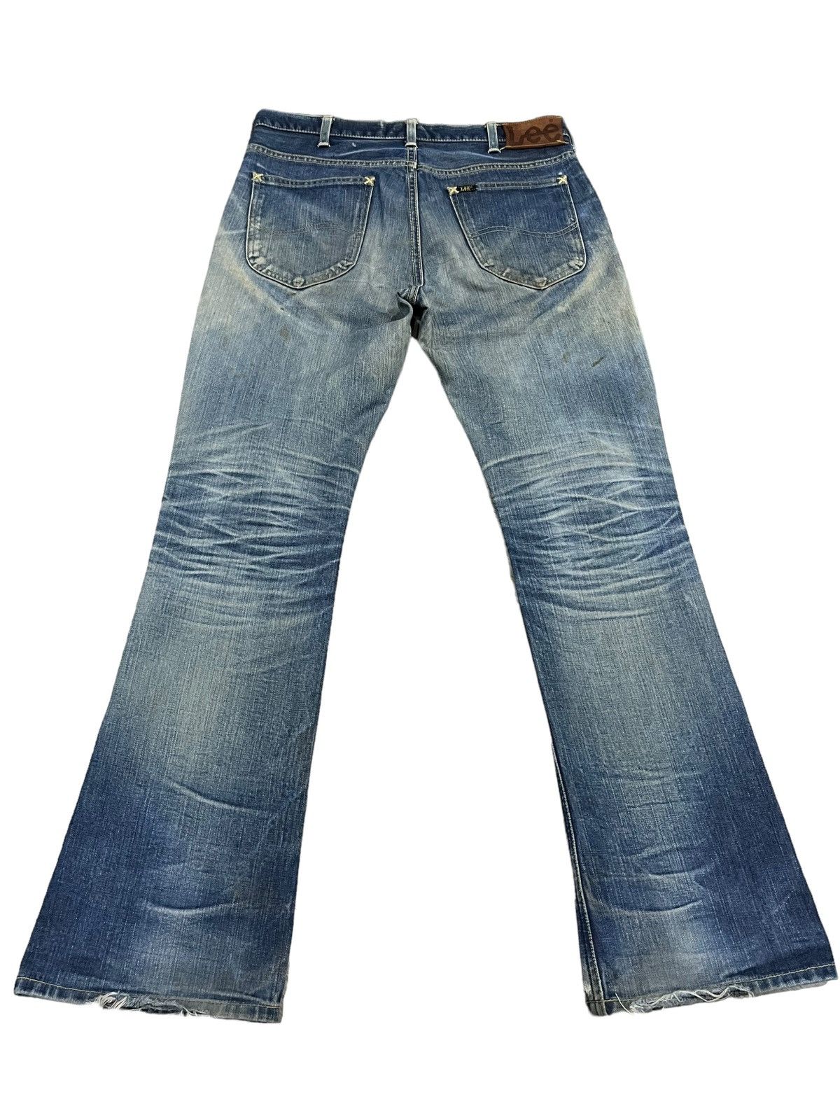 Lee × Midnight Organic 🔥Vtg LEE Thrashed Patina Stain Mudwash FLARE Organic Jeans Size US 30 / EU 46 - 3 Thumbnail