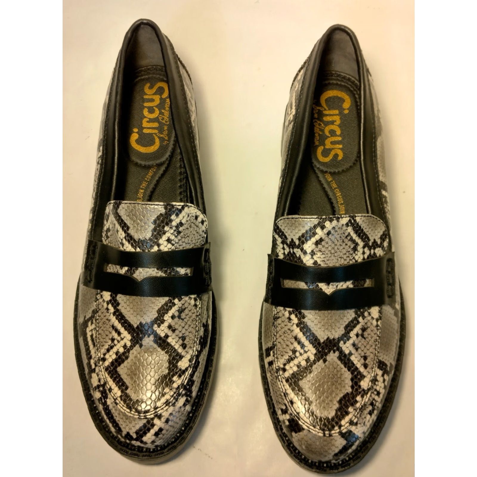 Sam Edelman Sam Edelman Circus Desmond Loafers Women 10 M Faux Snake Skin Black Gray Slip On Flat Size US 10 / IT 40 - 5 Thumbnail
