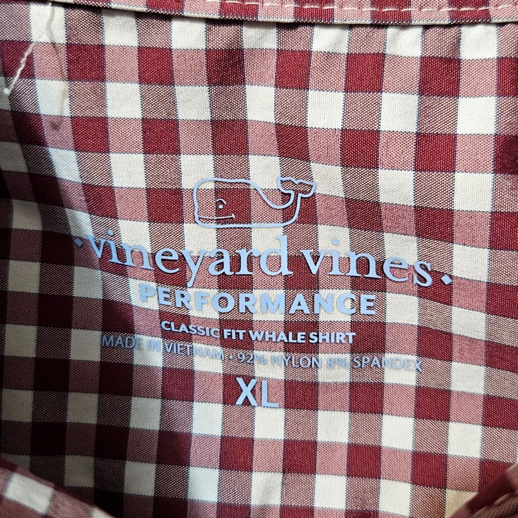 Vineyard Vines Vineyard Vines Mens XL Red Plaid Performance Stretch Classic Fit Whale Shirt Long Sleeve Size US XL / EU 56 / 4 - 3 Thumbnail