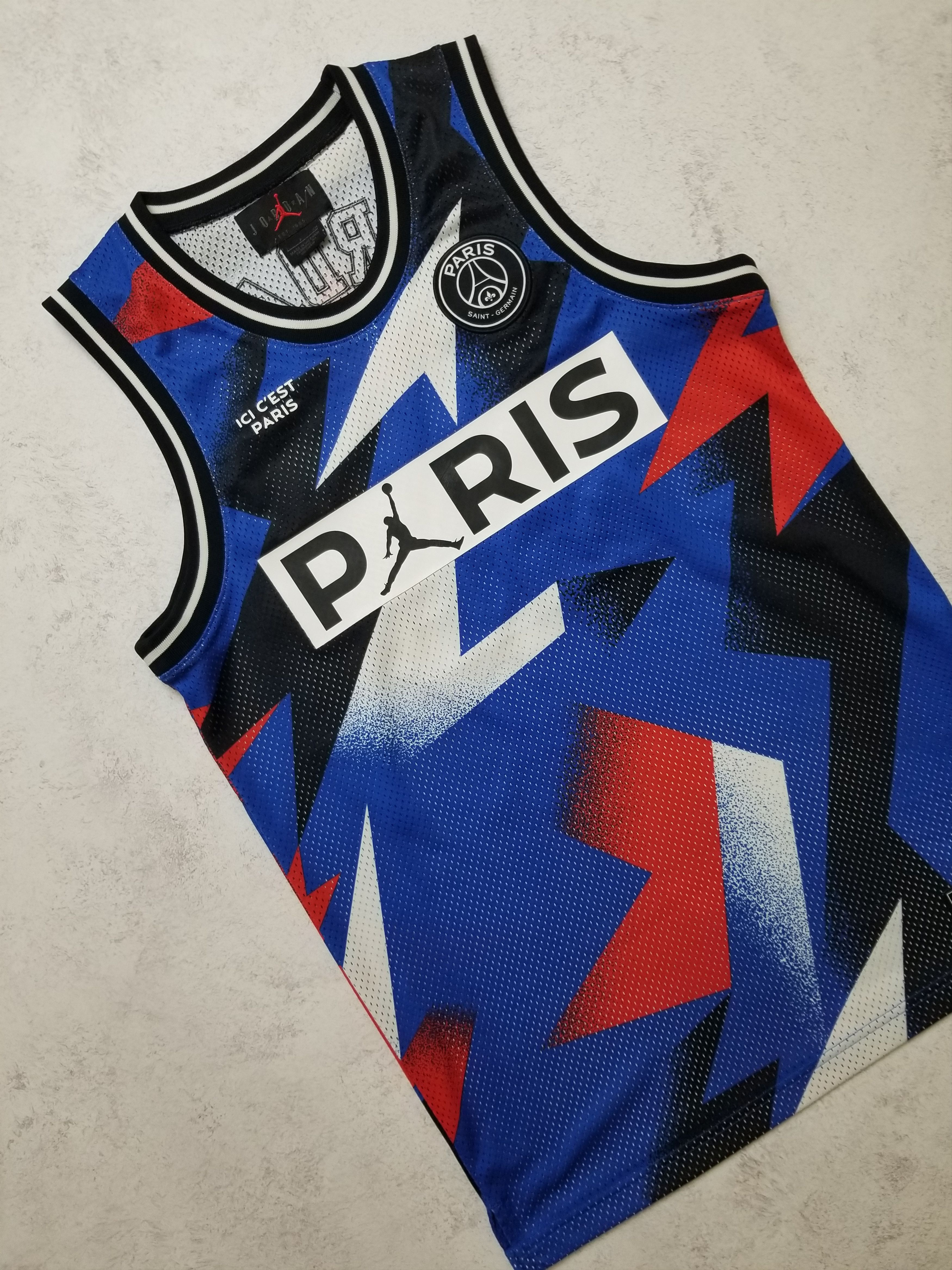 美品 Jordan×Paris Saint-Germain バスケ ゲームシャツ Nike Basketball Shirt Knit 23 Jordan x PSG - Black/White