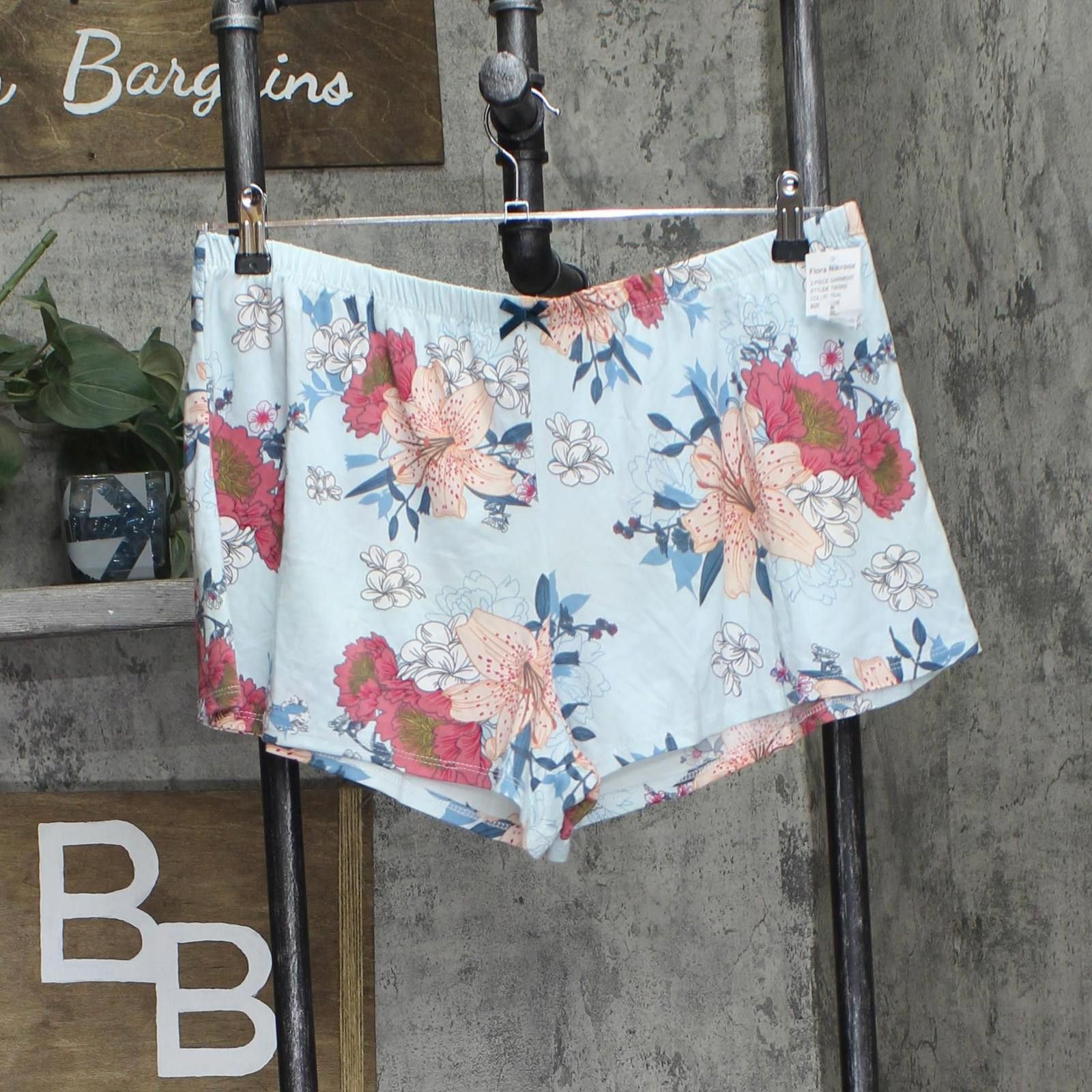 Other New Flora Nikrooz Accent Sleep Shorts T90882 Blue Floral L Size 36" / US 14 / IT 50 - 1 Thumbnail