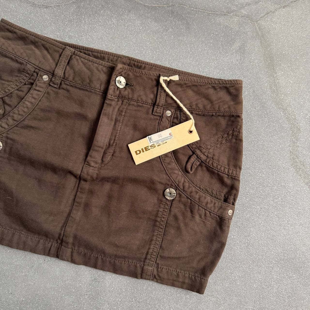 Diesel × Vintage Diesel Vintage Y2K Brown Mini Skirt Size 27" / US 4 / IT 40 - 3 Thumbnail