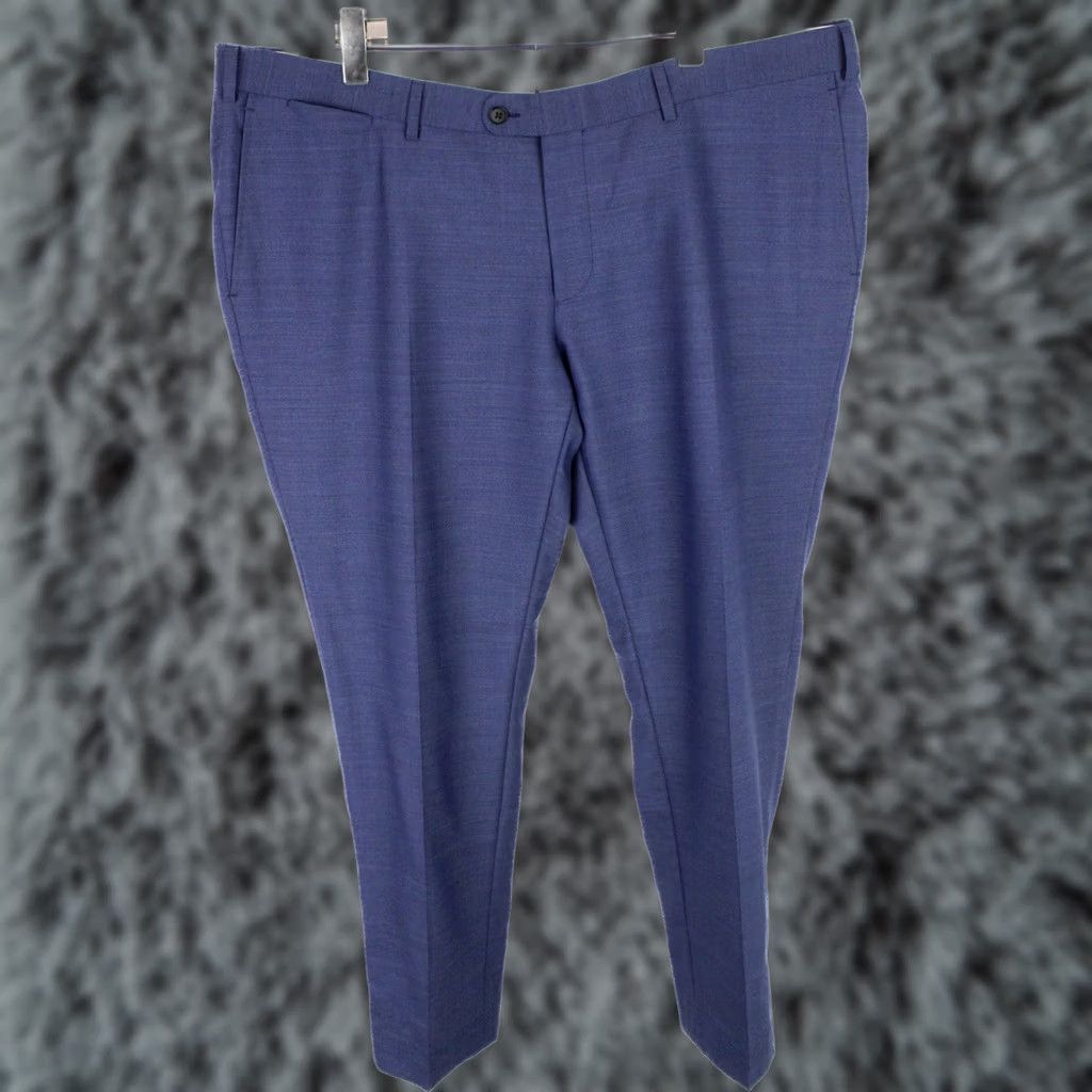 Suitsupply SUITSUPPLY Brescia Trousers Men's Suit Trousers UK 40 Zip Fly Blue Wool Patterned Size US 40 / EU 56 - 1 Thumbnail