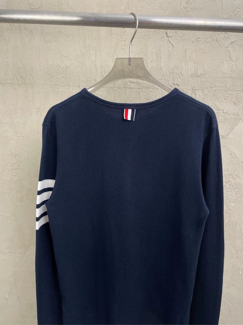 Thom Browne Thom browne Dark blue four-striped long-sleeved T-shirt 250 Size US XS / EU 42 / 0 - 4 Thumbnail