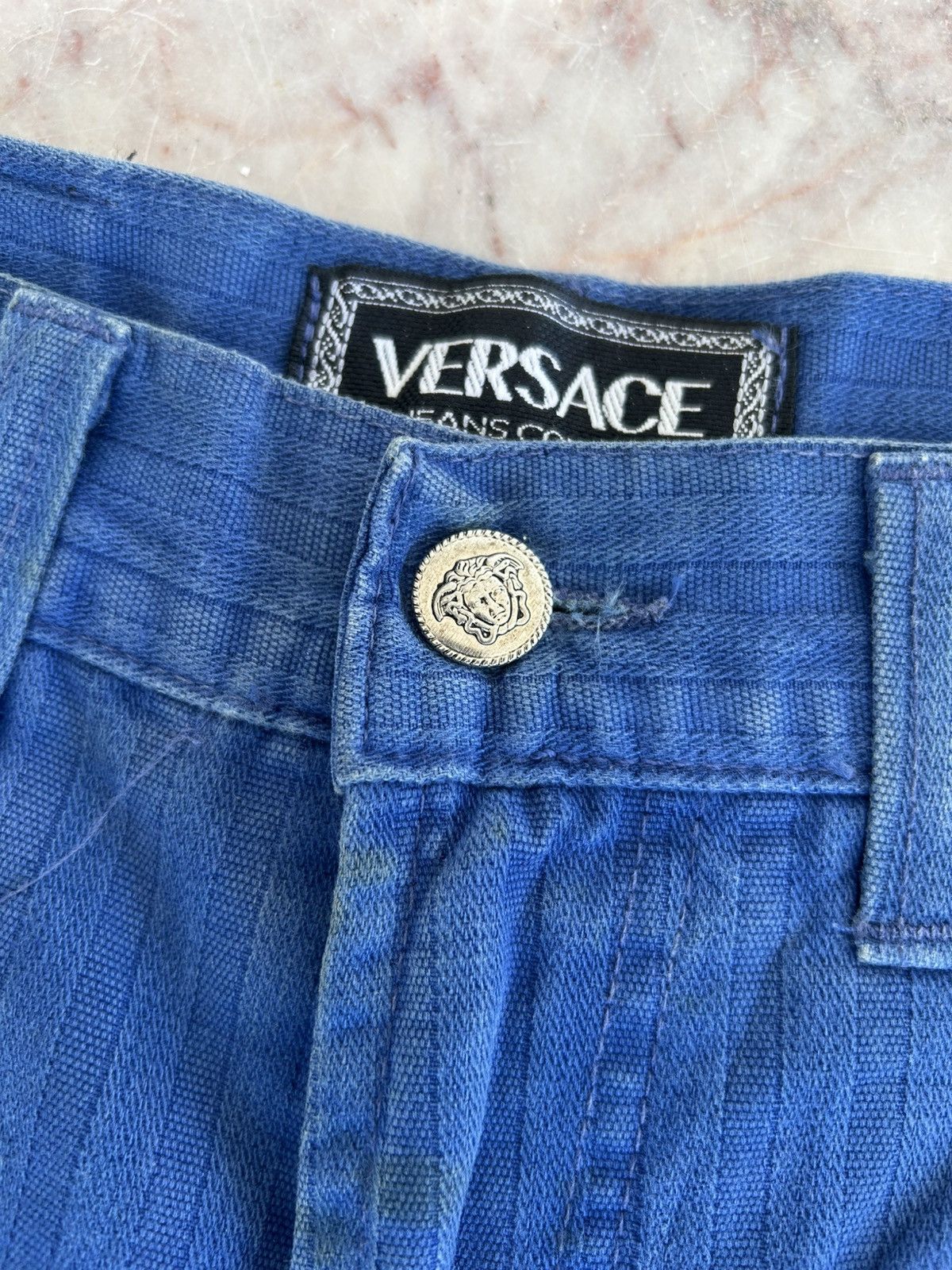 Versace Jeans Couture Versace Jeans Couture Vintage Pants Blue Stripe Size US 30 / EU 46 - 7 Thumbnail