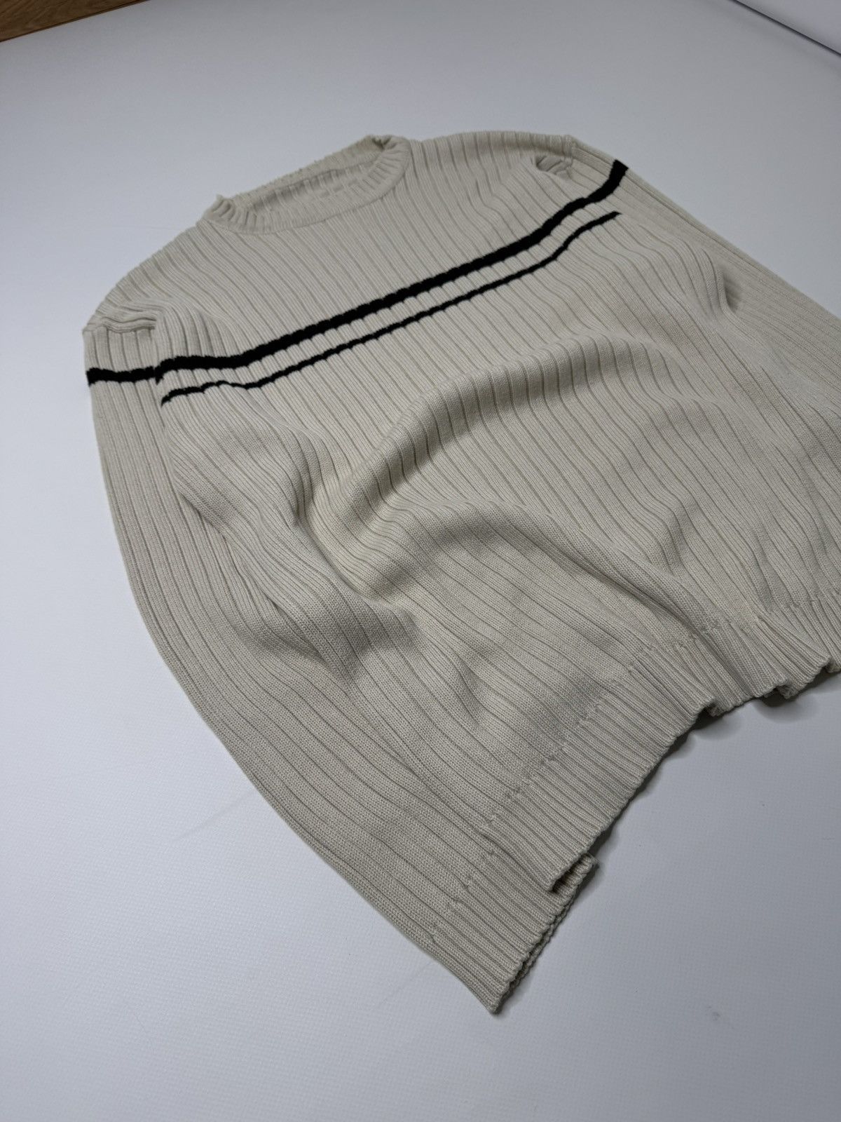 Vintage Vintage beige ribbed knit sweater swag if6was9 l.g.b skater Size US M / EU 48-50 / 2 - 3 Thumbnail