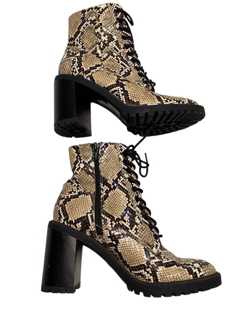 Forever 21 Forever 21 Womens 6 Python High Heel Snakeskin Ankle Boots Size US 6 / IT 36 - 2 Thumbnail