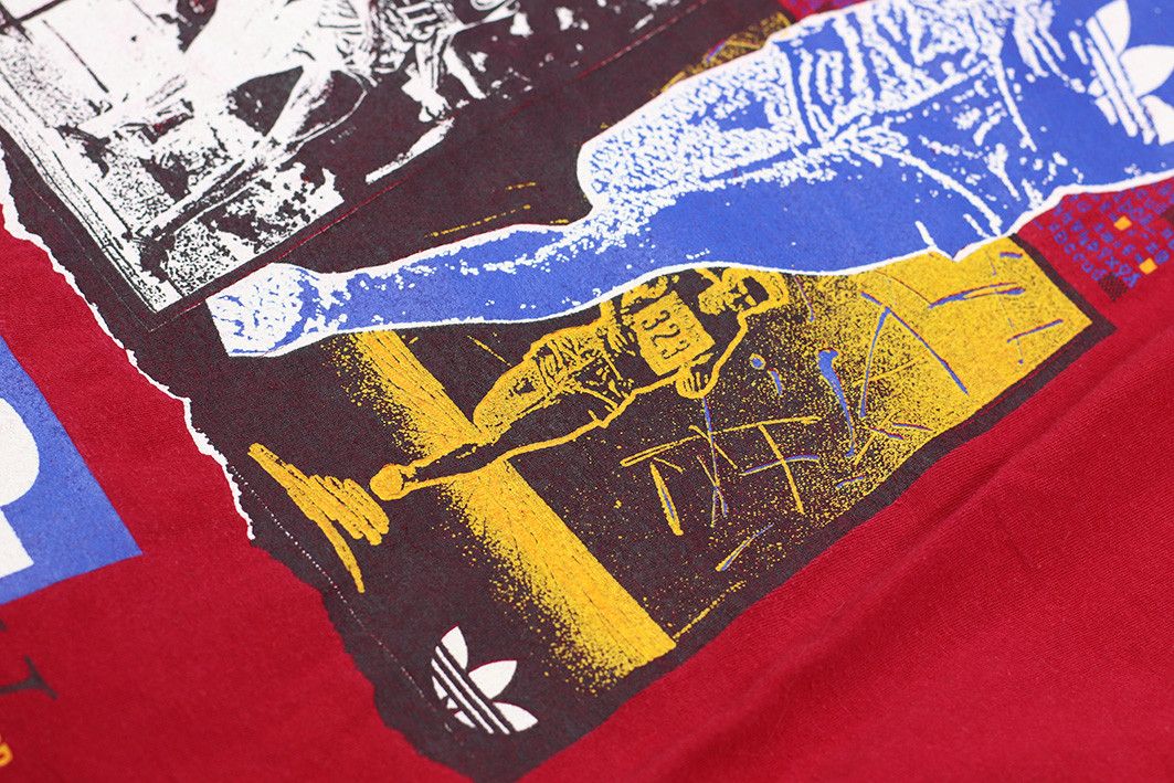 Adidas × Vintage Vintage 90s Adidas T-Shirt – Red Trefoil Running Graphic Tee Size US XL / EU 56 / 4 - 6 Thumbnail