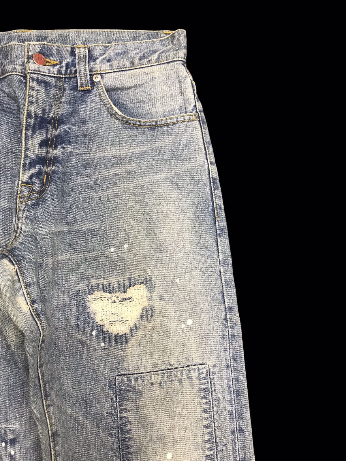 Designer 💥ULTRA RARE💥JPRESS HEAVY PATCHWORK DISTRESSED DENIM F138 Size US 32 / EU 48 - 3 Thumbnail
