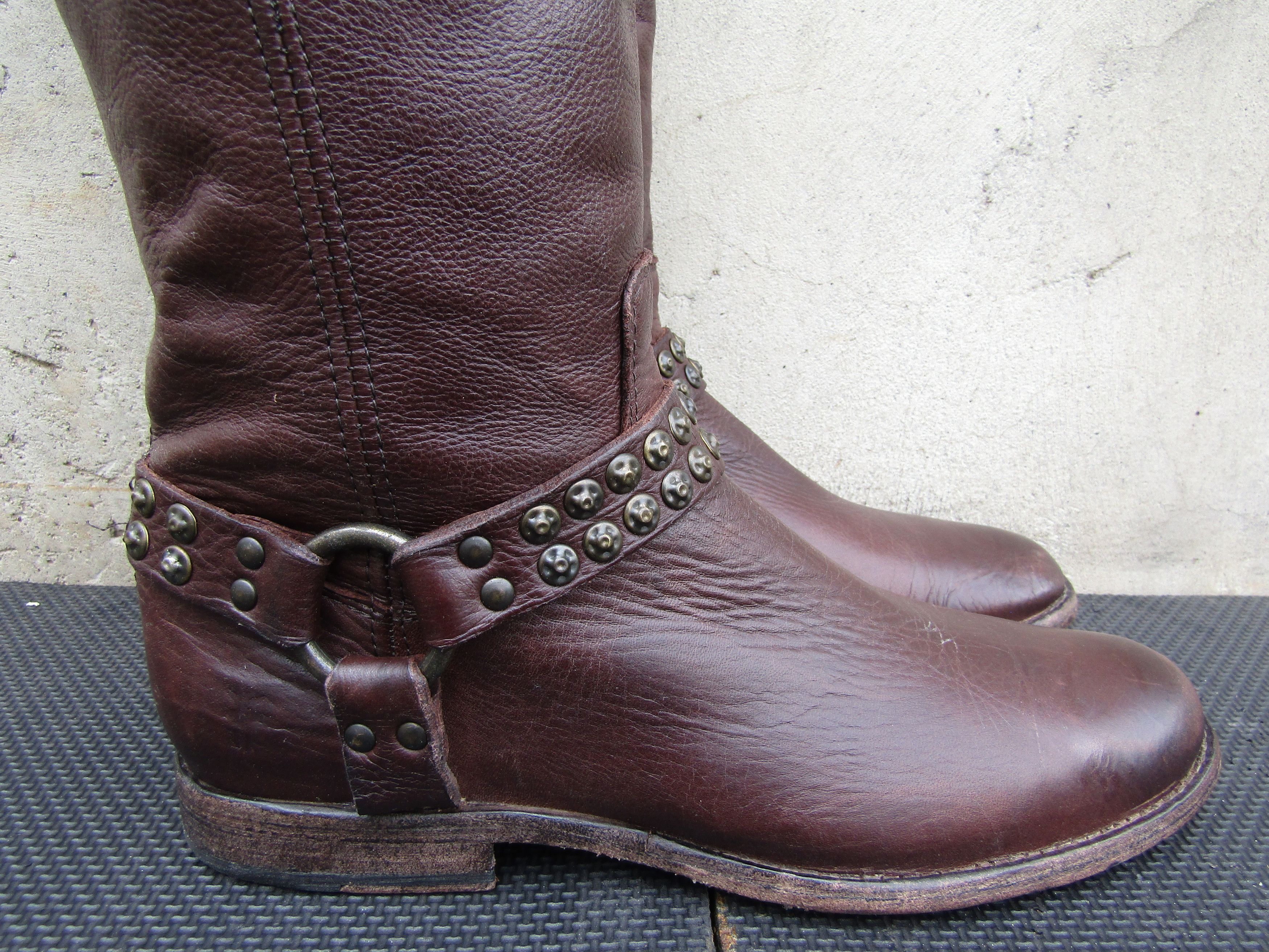 Frye FRYE Phillip Studded Tall Riding Cognac Harness Zip Size US 10 / IT 40 - 8 Thumbnail