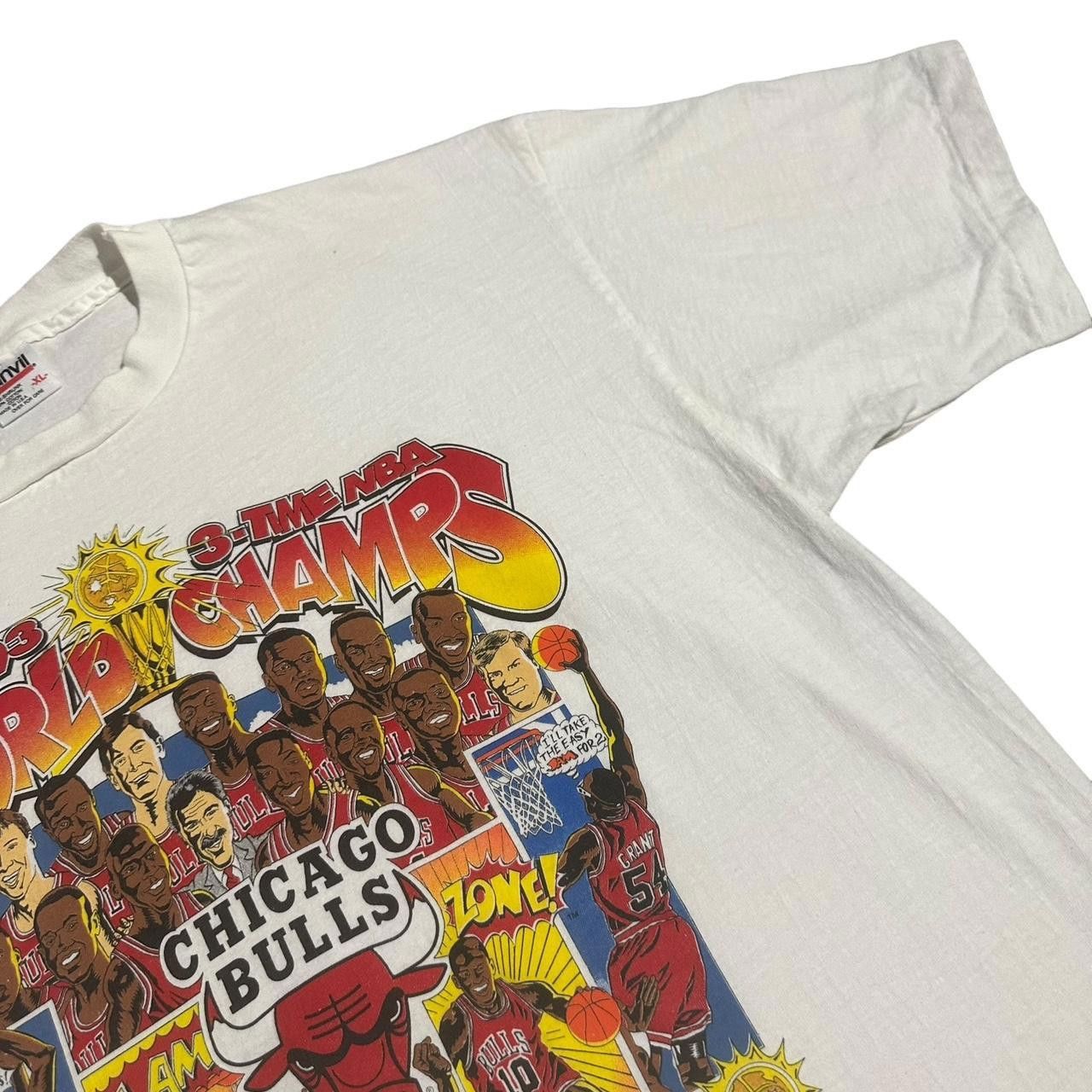 Anvil 1993 Chicago Bulls 3 Time World Champs Shirt (MADE IN USA) Size US XL / EU 56 / 4 - 2 Thumbnail