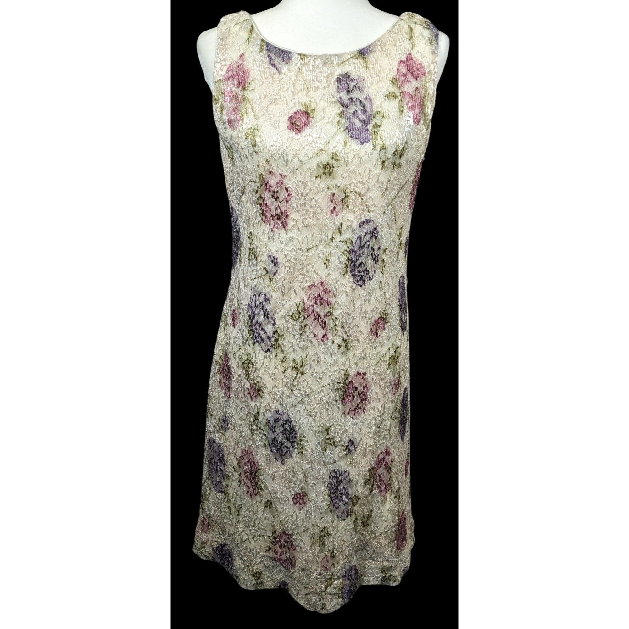 Other Vintage Floral Ronnie Nicole By Ouida Lace Overlay Cream Shi Size M / US 6-8 / IT 42-44 - 1 Thumbnail