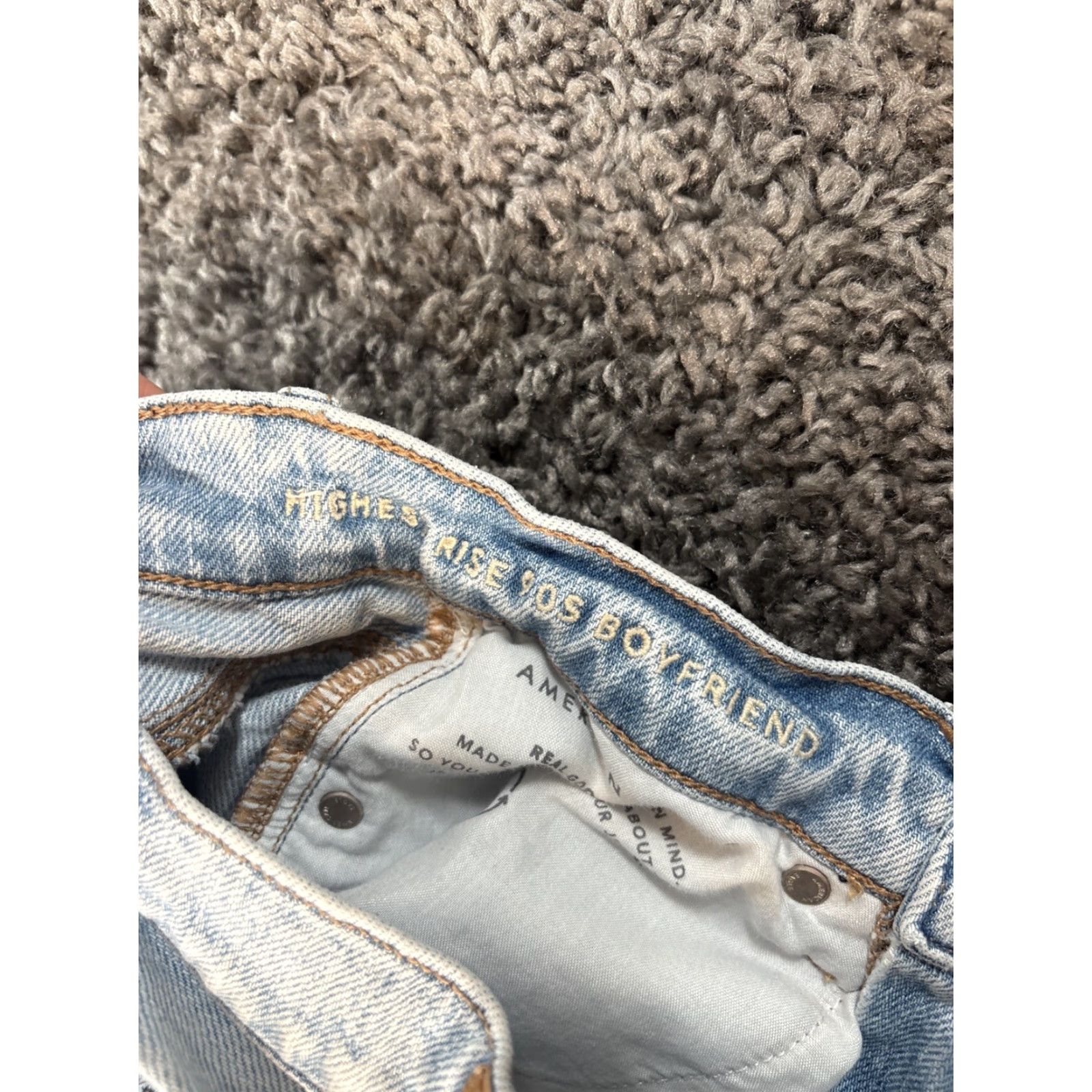 American Eagle Outfitters VINTAGE American Eagle Outfitters Boyfriend Jeans Size 00 Womens 90s Distressed Blue High Rise Jeans Size 24" / US 00 / IT 34 - 6 Thumbnail
