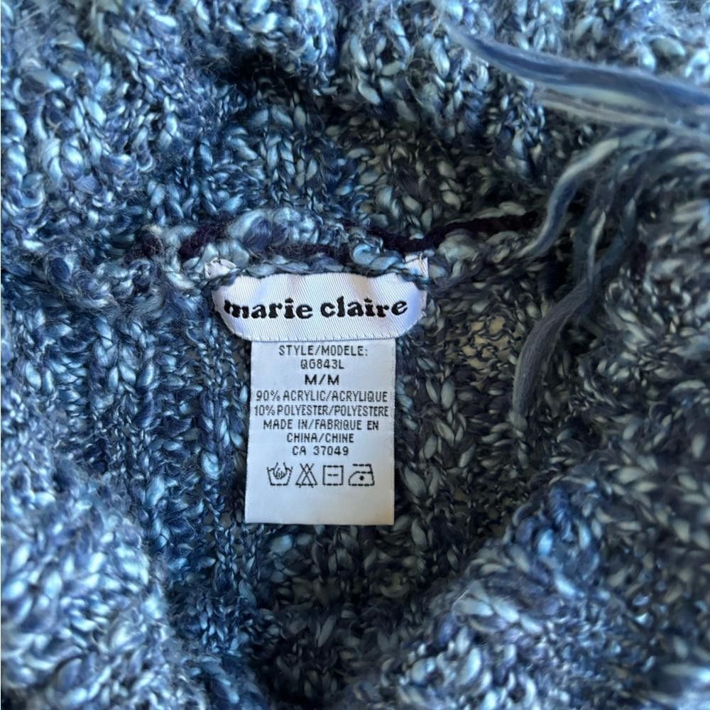 Designer Grunge Knitted Blue Sweater Size M / US 6-8 / IT 42-44 - 3 Thumbnail