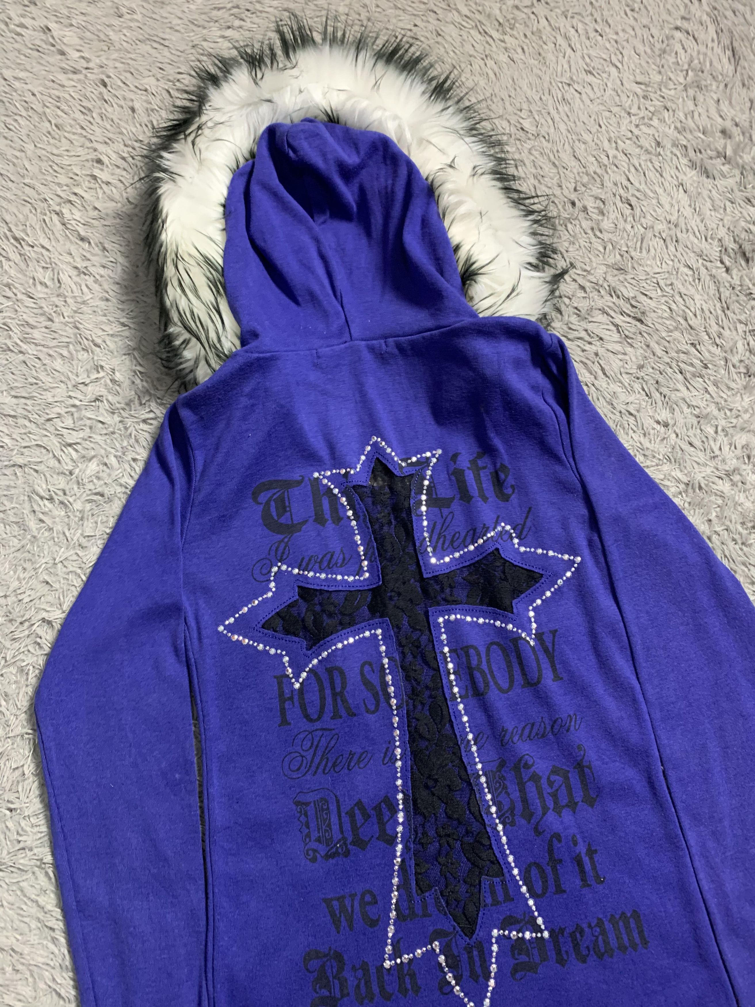 Japanese Brand PENDORA Fur Hoodie Chrome Heart Style Size M / US 6-8 / IT 42-44 - 4 Thumbnail
