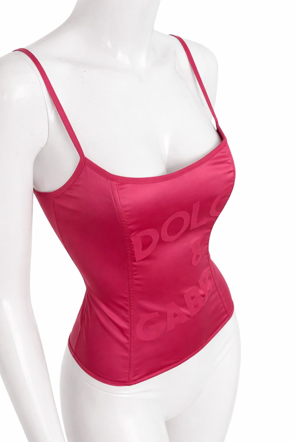 Dolce & Gabbana Dolce & Gabbana D&G Pink Logo Text Corset Top Bustier Size M / US 6-8 / IT 42-44 - 5 Thumbnail