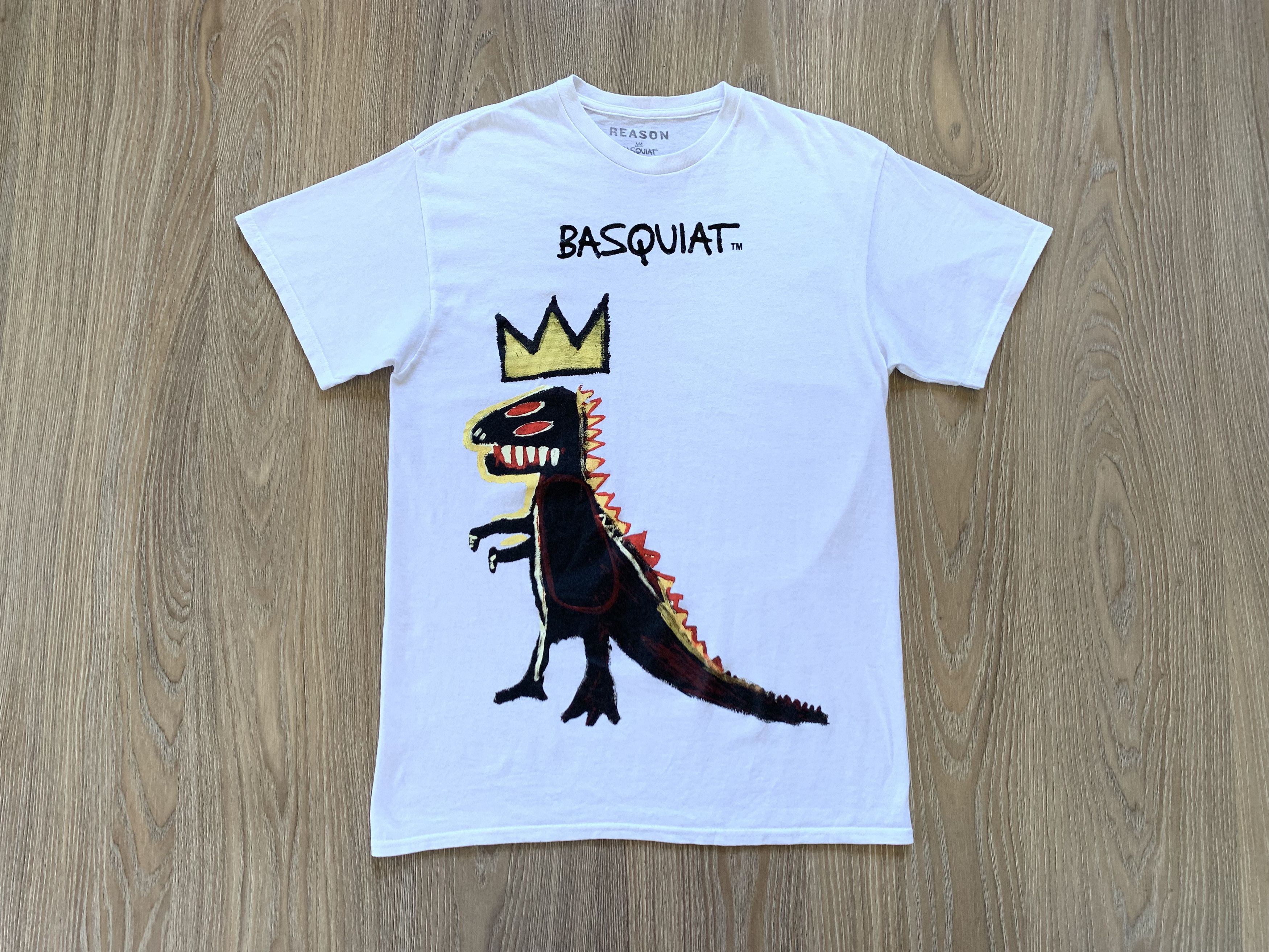 Jean-Michel Basquiat Vintage Jean Michel Basquiat T-Rex White Printed T-Shirt Size US M / EU 48-50 / 2 - 2 Thumbnail