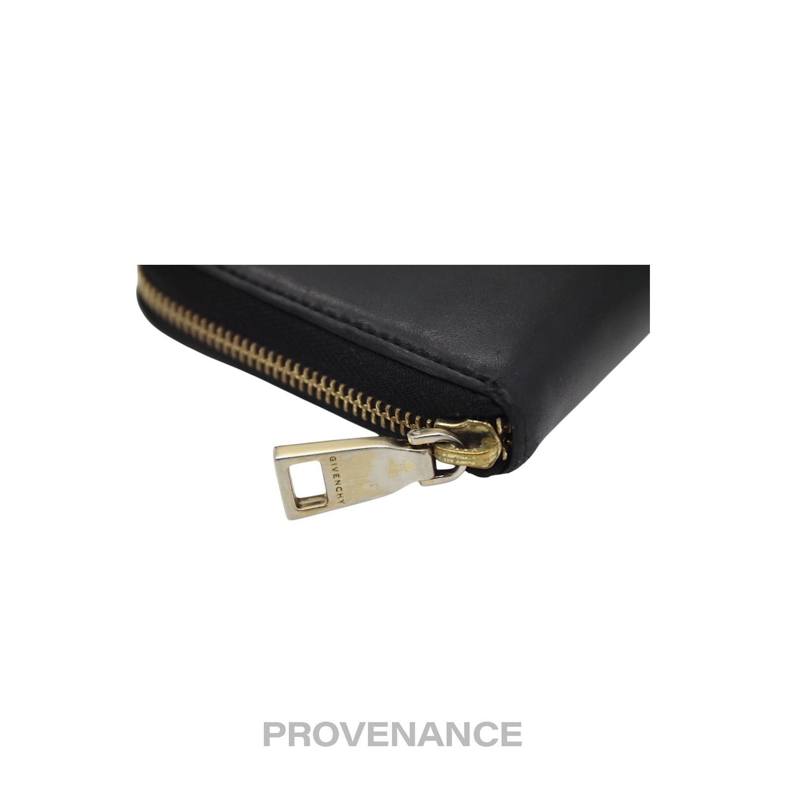 Givenchy 🔴 Givenchy Logo Zip Long Wallet - Black Grained Leather Size ONE SIZE - 8 Thumbnail