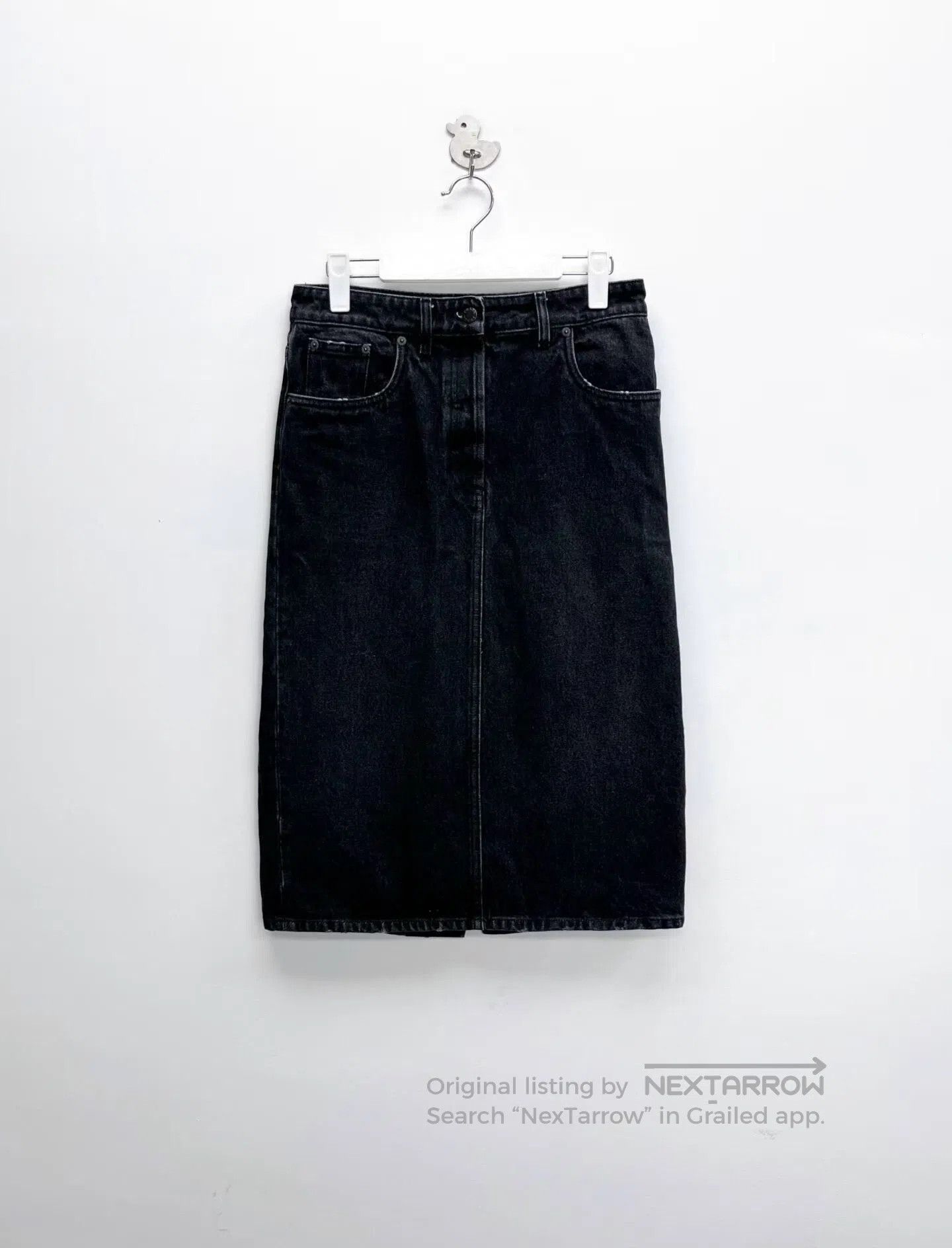 Prada Prada Washed Black Denim Skirt. Size 37" - 1 Thumbnail