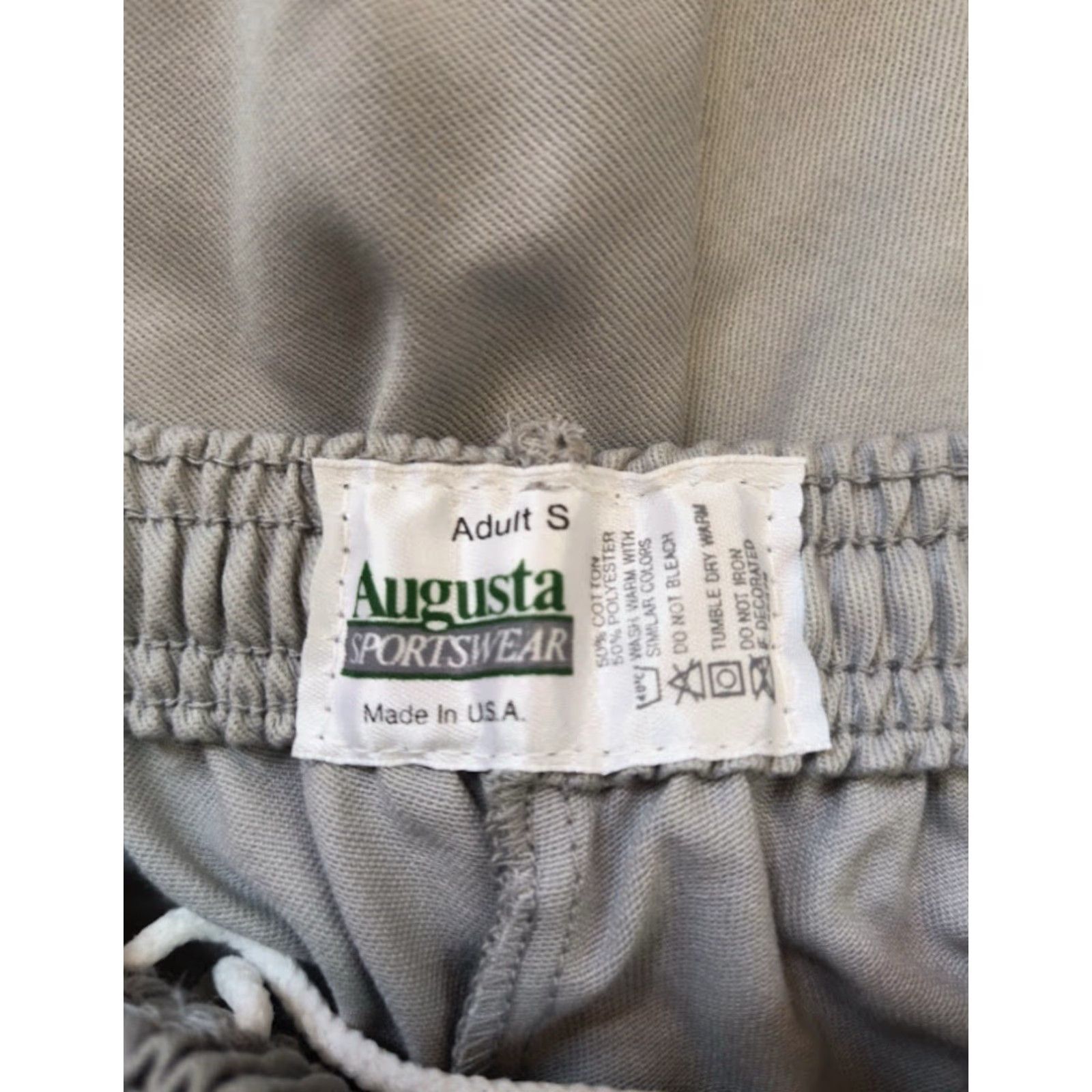 Augusta Sportswear VINTAGE Augusta Sportswear Mens Gym Shorts S Gray 90s Deadstock NWOT Athletic 50/50 Cotton Poly Elastic Drawstring Waist Pockets Made in USA Size US 29 - 5 Thumbnail