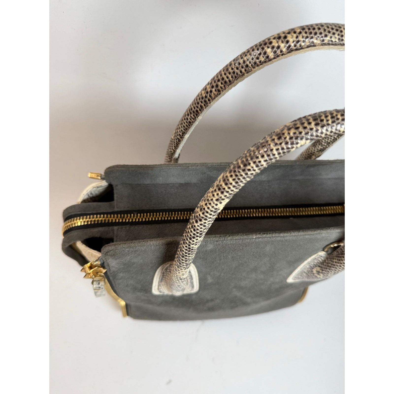 Designer Paige Gamble Ines Ponyhair Bag Python $2400 Size ONE SIZE - 9 Thumbnail