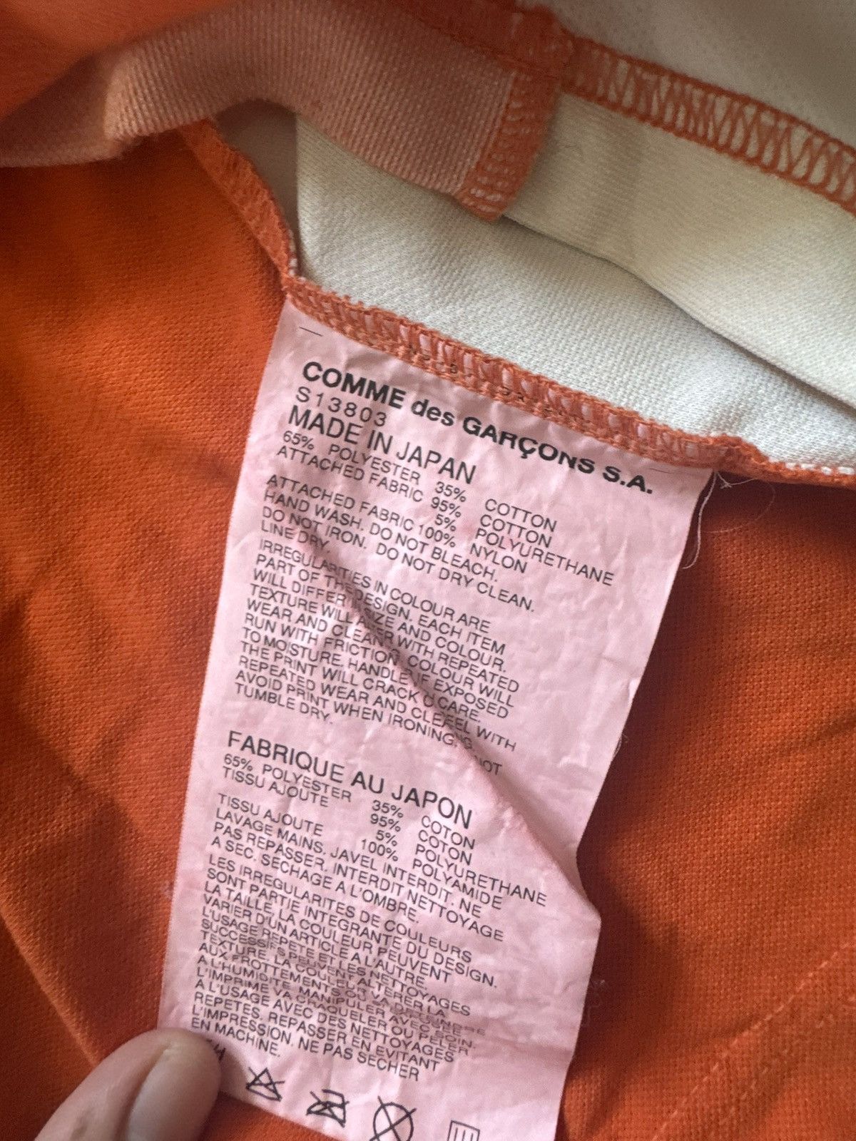 Comme des Garcons COMME des GARCONS SHIRT 2000s Orange Sport V-Neck Size US S / EU 44-46 / 1 - 3 Thumbnail