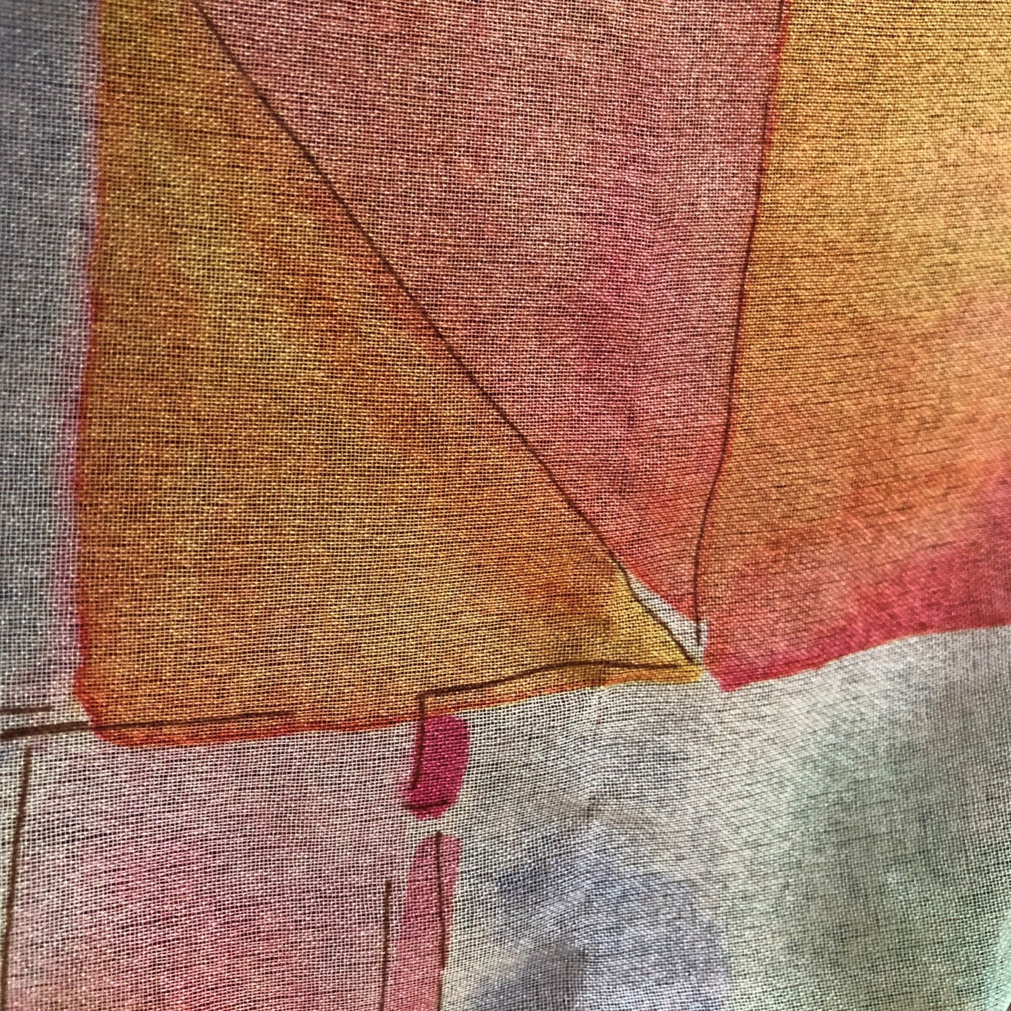 Vintage Vintage Basha Pastel Abstract Scenic Print Polyester Scarf Size ONE SIZE - 7 Thumbnail