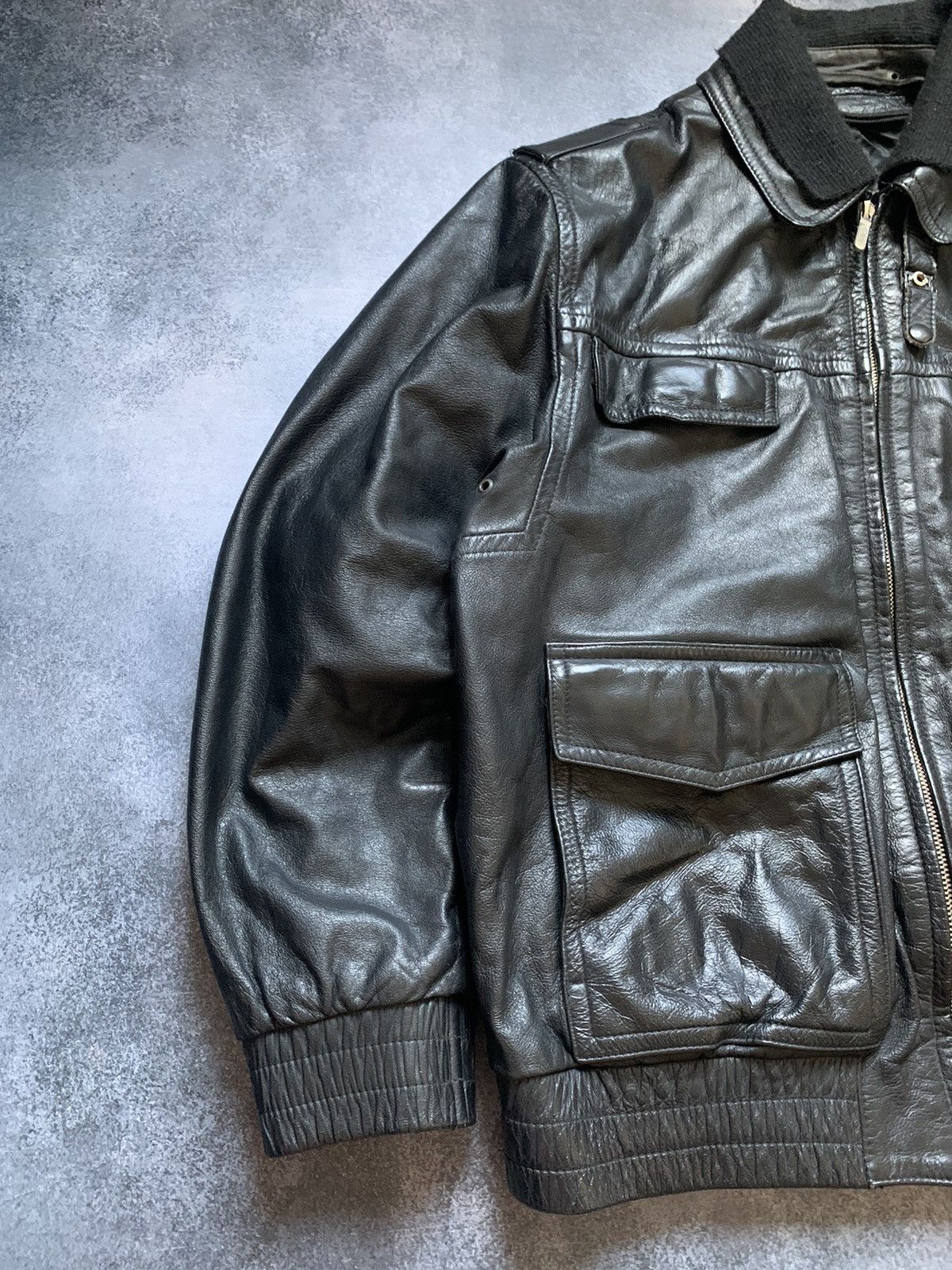 Hysteric Glamour Polizei Vintage OG German Leather Boxy Black Zip Jacket Rare Size US L / EU 52-54 / 3 - 10 Thumbnail