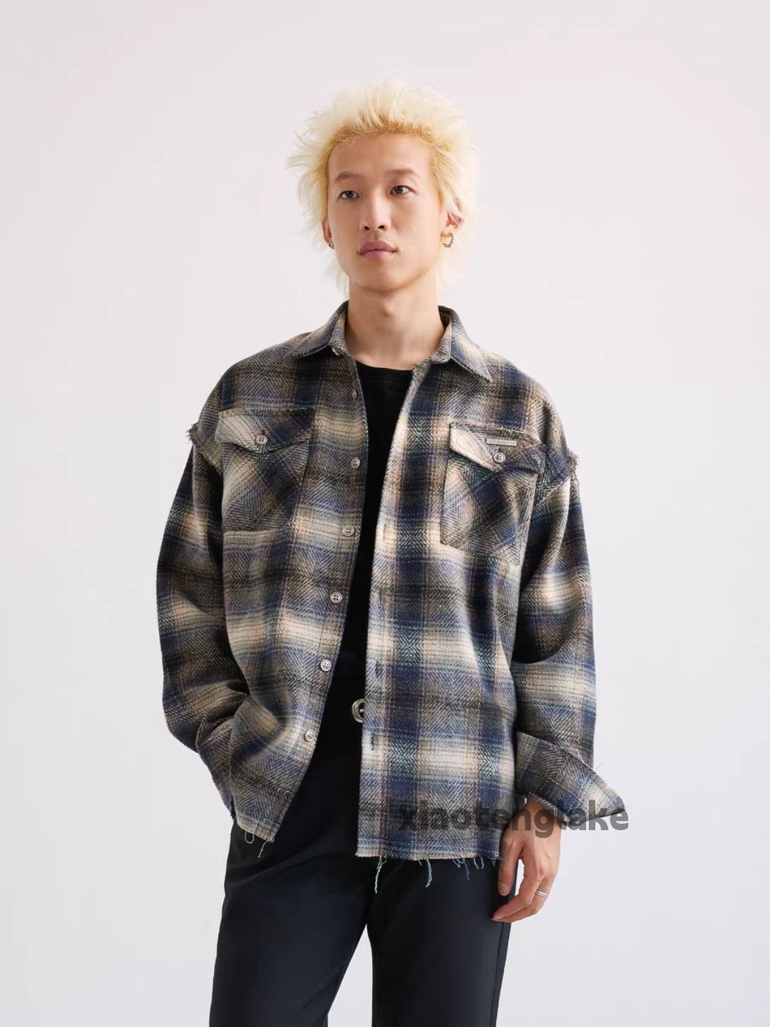 Vintage Washed faded utility punk yuppie grunge plaid shirt Size US M / EU 48-50 / 2 - 4 Thumbnail