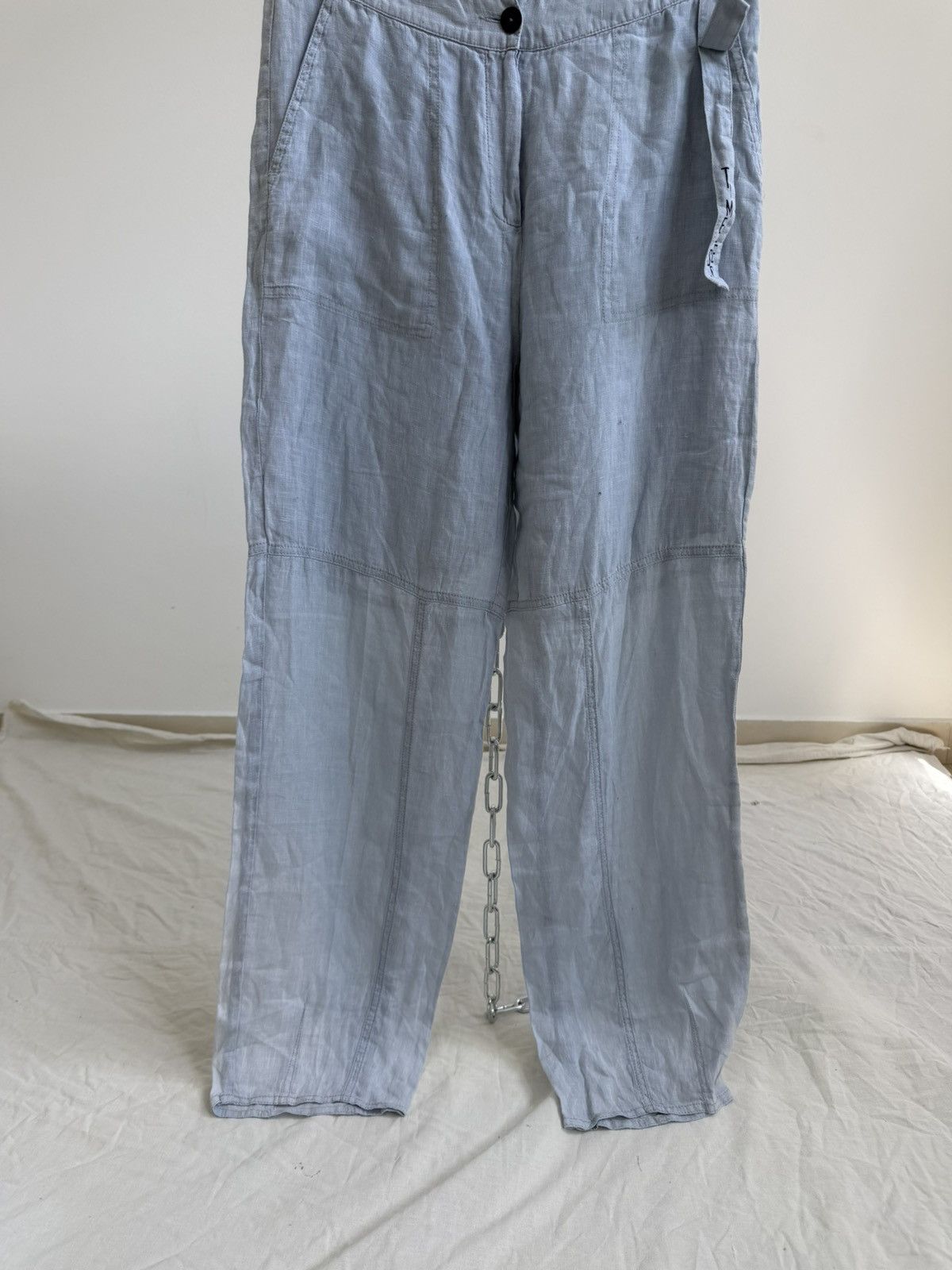 Sarah Pacini Sarah Pacini Womens Linen Strech Pants Trousers Side Zip Size 32" / US 10 / IT 46 - 6 Thumbnail